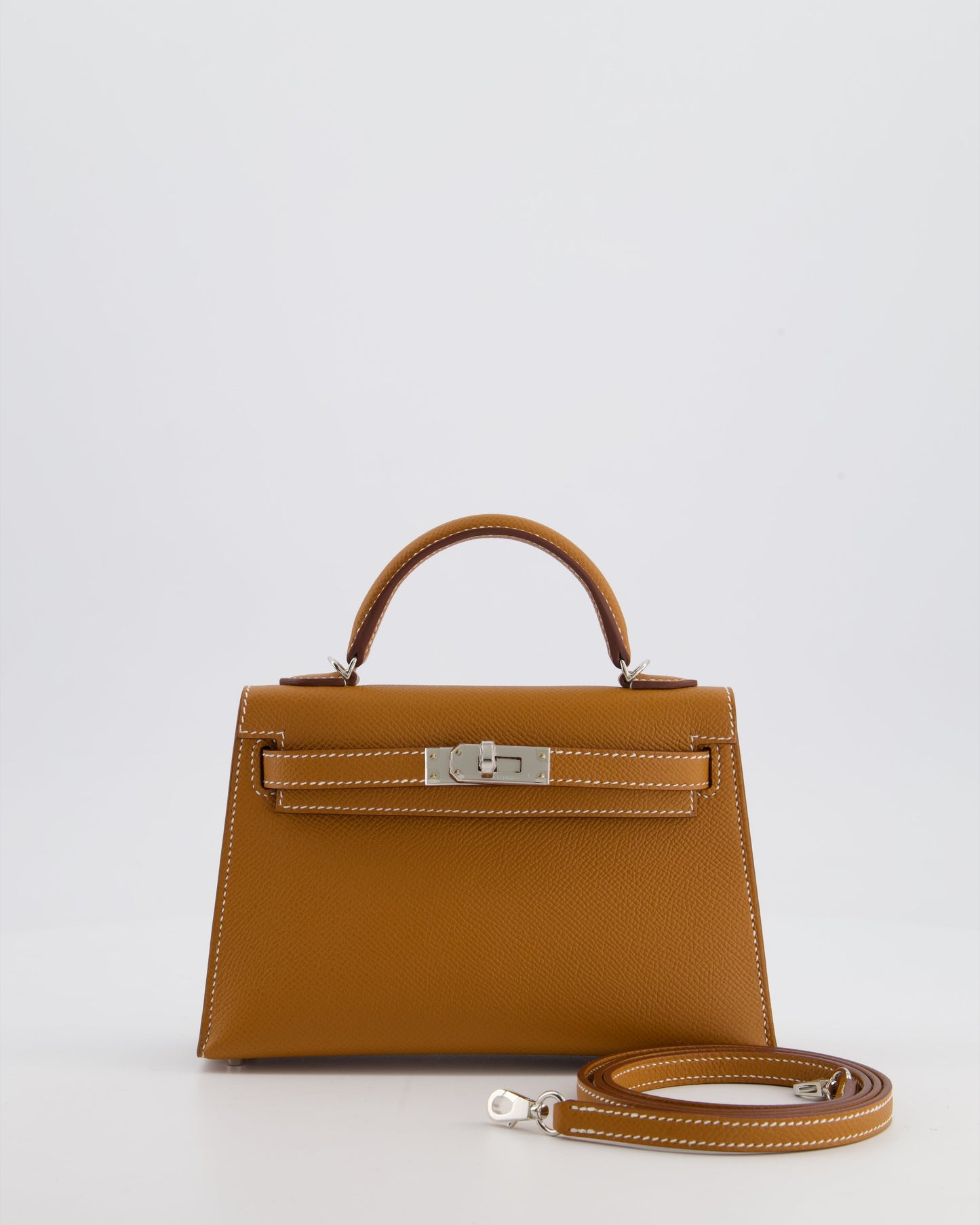 Herm�s Mini Kelly II 20 Bag in Gold Epsom Leather with Palladium Hardware