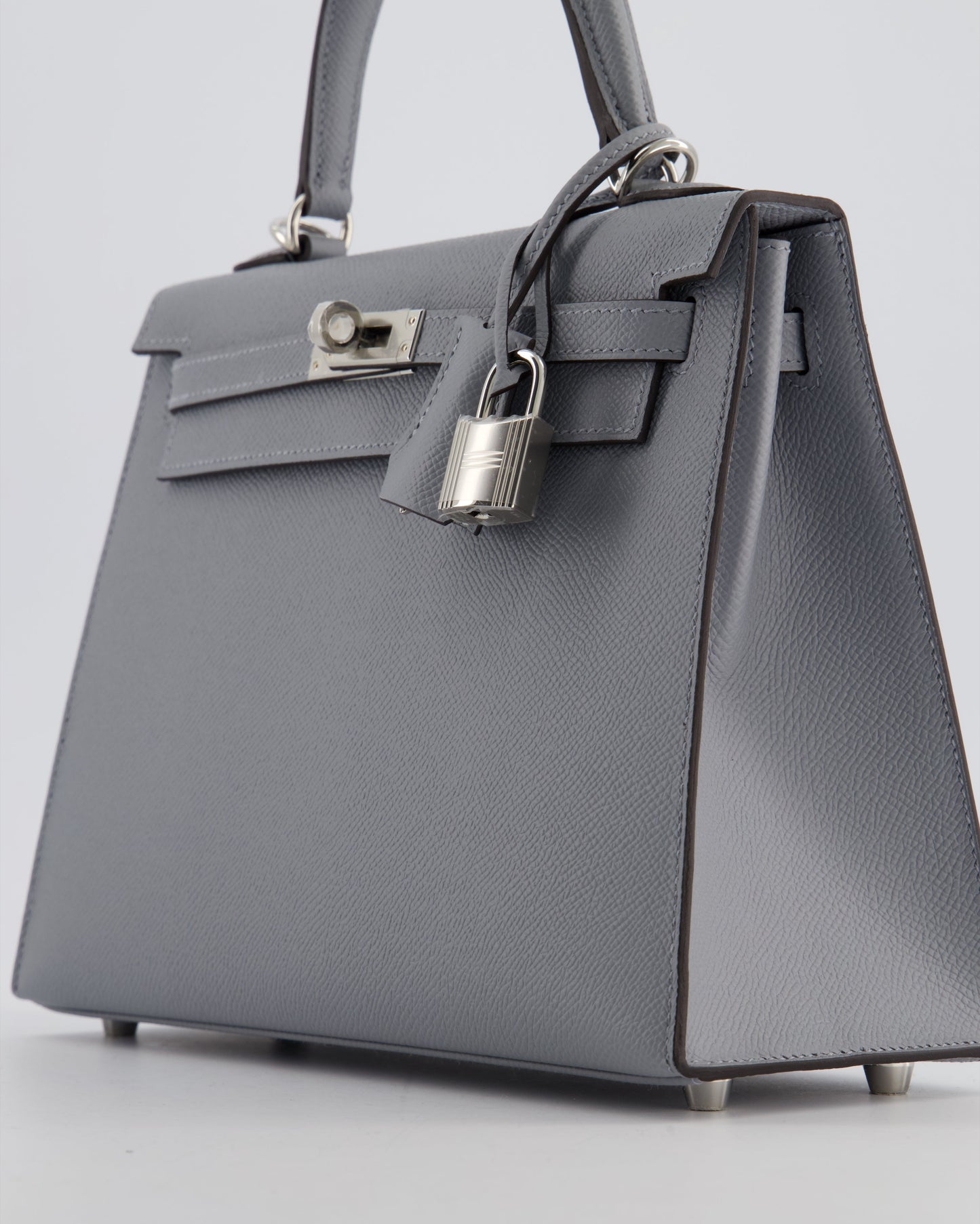 Herm�s Kelly 25 Sellier Bag in Gris Pantin Epsom Leather with Palladium Hardware