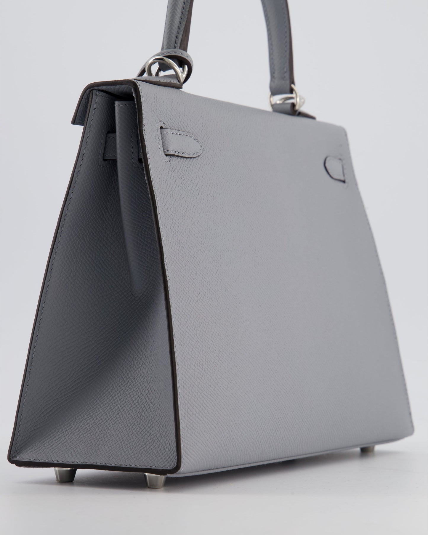 Herm�s Kelly 25 Sellier Bag in Gris Pantin Epsom Leather with Palladium Hardware