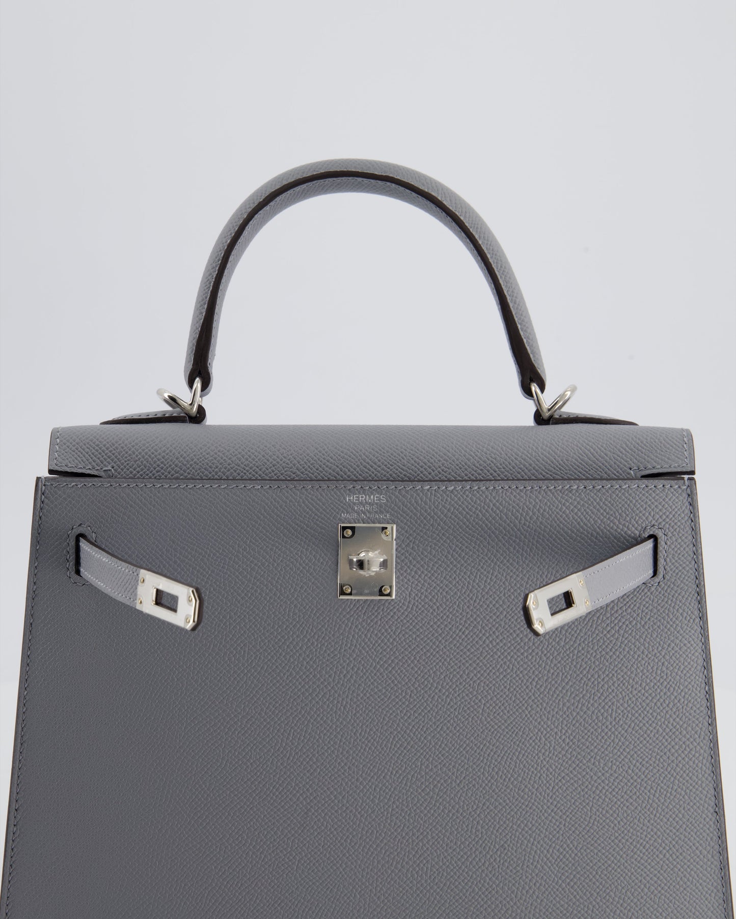 Herm�s Kelly 25 Sellier Bag in Gris Pantin Epsom Leather with Palladium Hardware