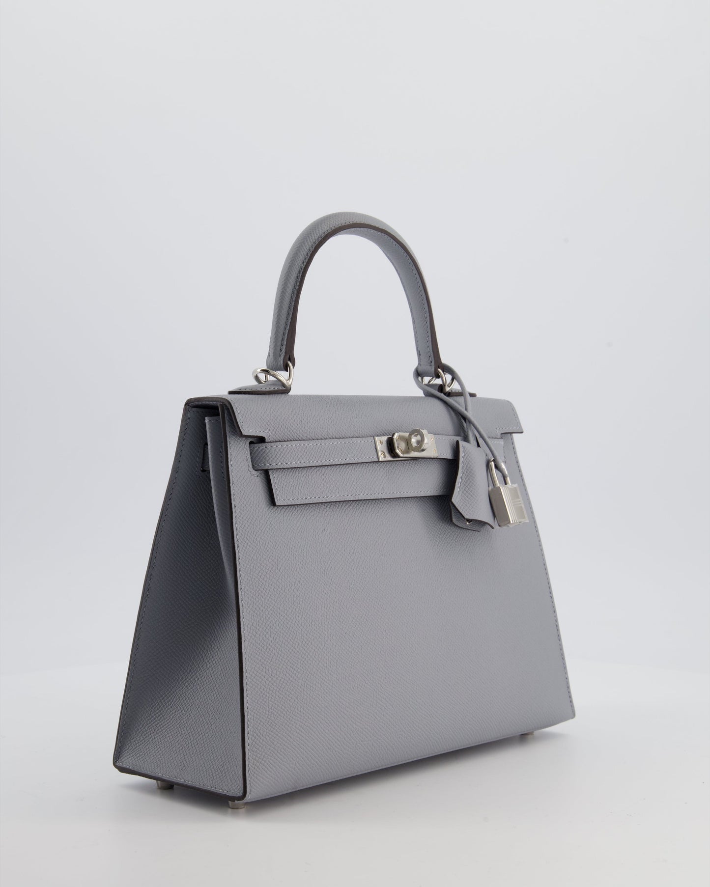 Herm�s Kelly 25 Sellier Bag in Gris Pantin Epsom Leather with Palladium Hardware