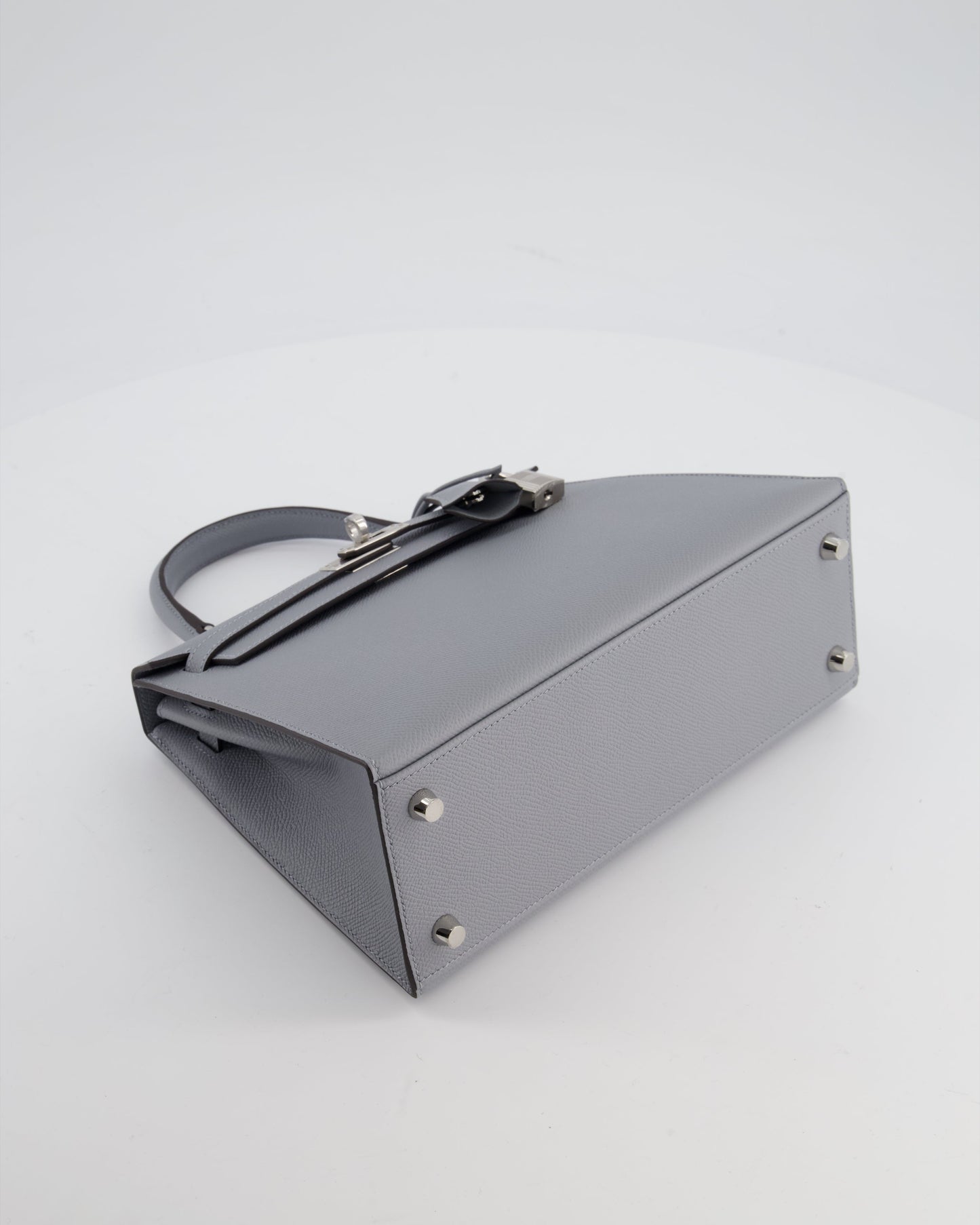 Herm�s Kelly 25 Sellier Bag in Gris Pantin Epsom Leather with Palladium Hardware