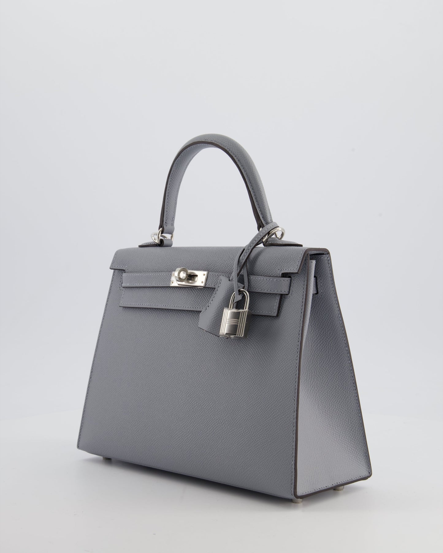 Herm�s Kelly 25 Sellier Bag in Gris Pantin Epsom Leather with Palladium Hardware