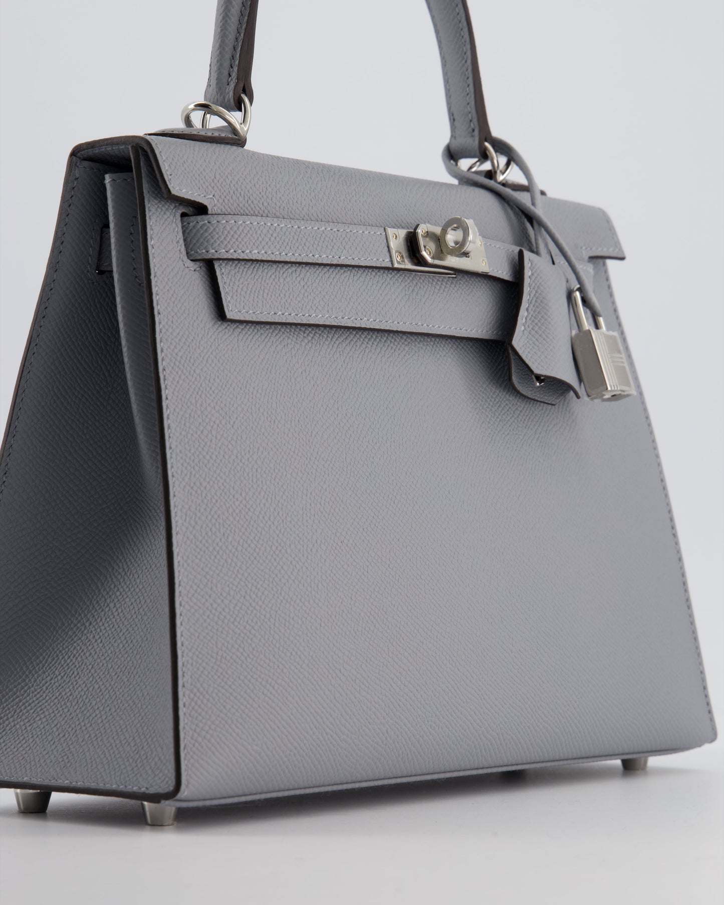 Herm�s Kelly 25 Sellier Bag in Gris Pantin Epsom Leather with Palladium Hardware