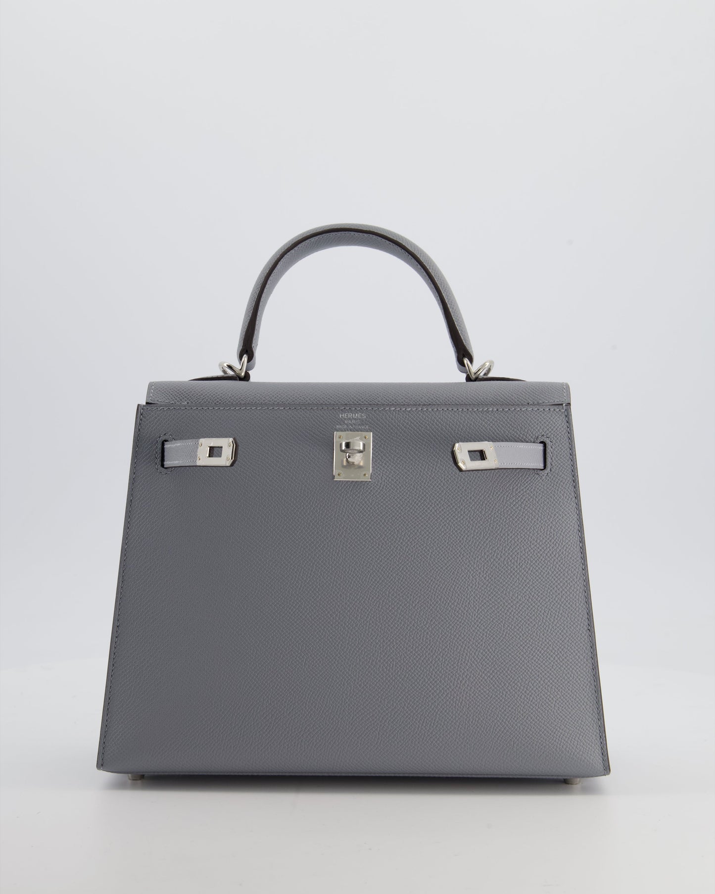 Herm�s Kelly 25 Sellier Bag in Gris Pantin Epsom Leather with Palladium Hardware