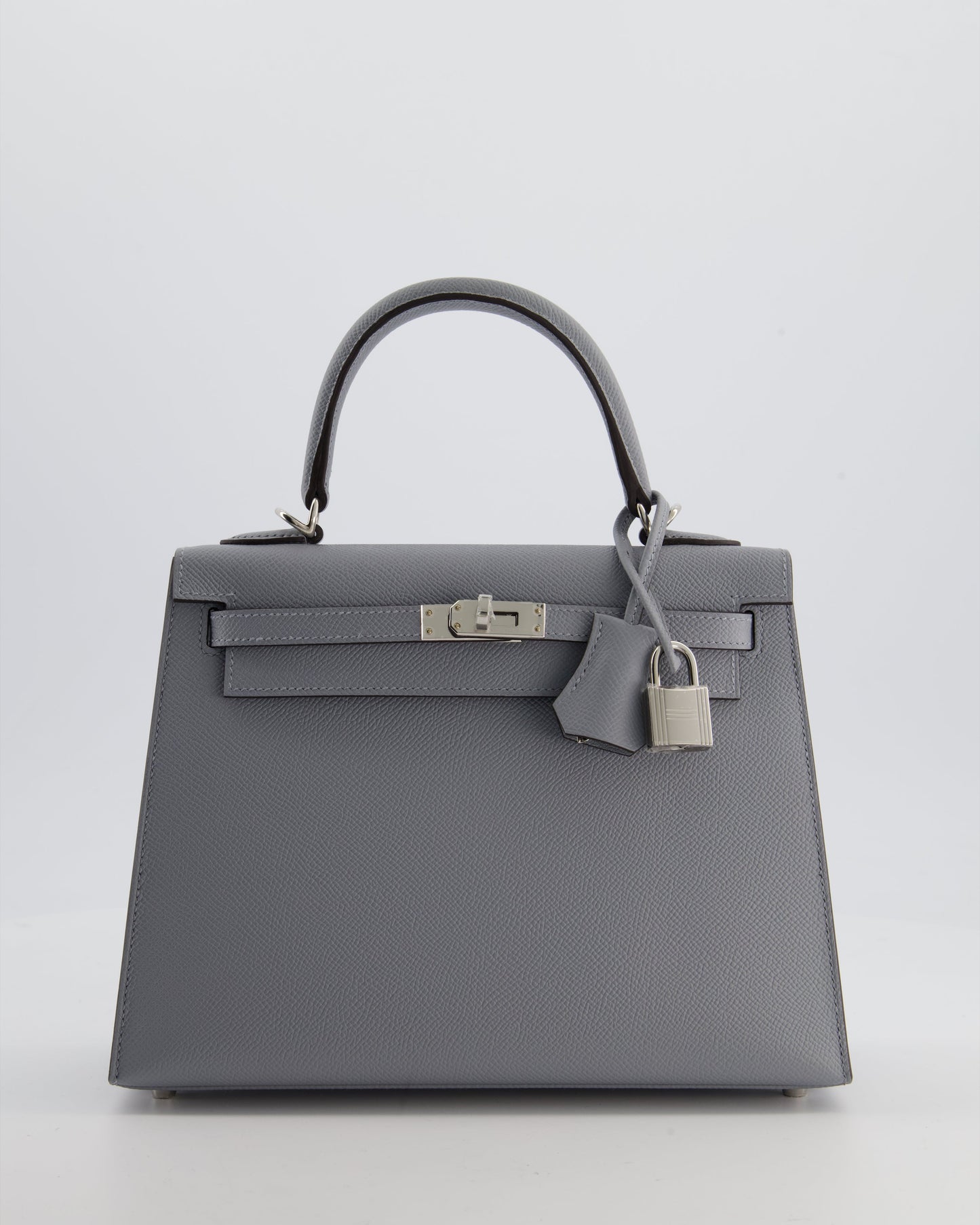Herm�s Kelly 25 Sellier Bag in Gris Pantin Epsom Leather with Palladium Hardware
