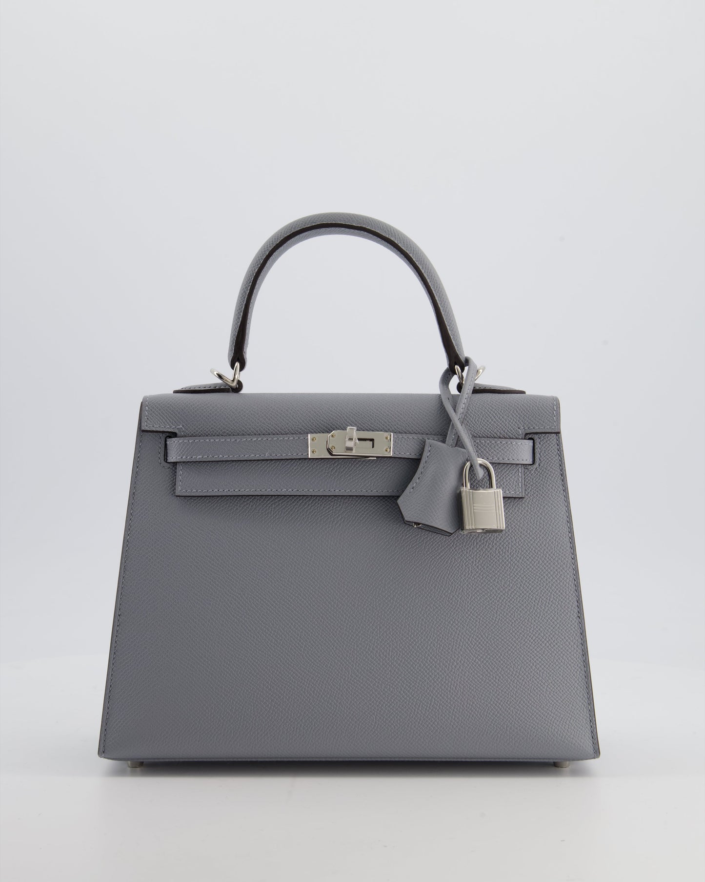 Herm�s Kelly 25 Sellier Bag in Gris Pantin Epsom Leather with Palladium Hardware