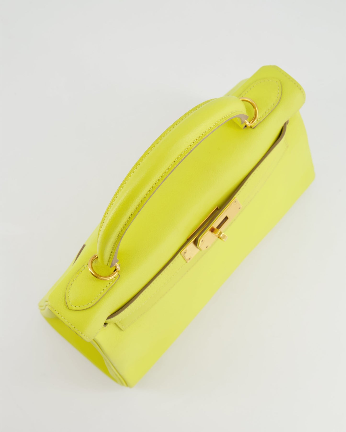 *FIRE PRICE* Herm�s Kelly 28 Retourne Bag in Lime Evercolor Leather with Gold Hardware