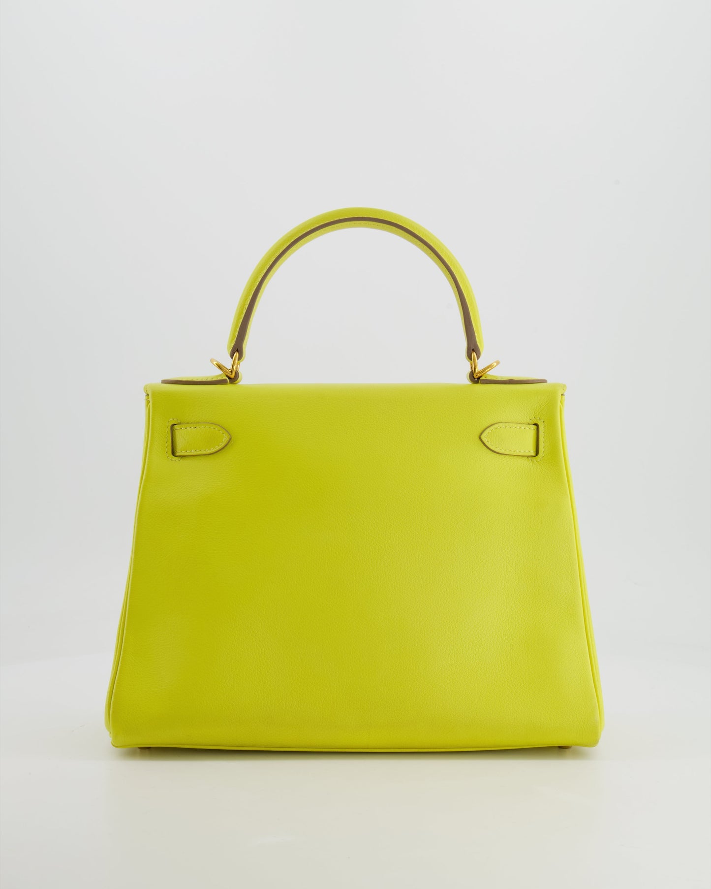 *FIRE PRICE* Herm�s Kelly 28 Retourne Bag in Lime Evercolor Leather with Gold Hardware