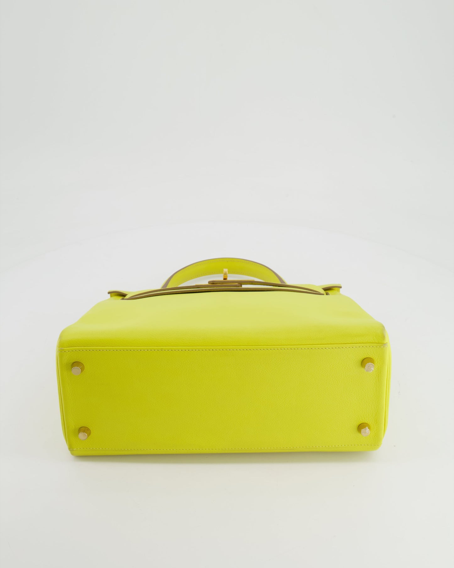 *FIRE PRICE* Herm�s Kelly 28 Retourne Bag in Lime Evercolor Leather with Gold Hardware