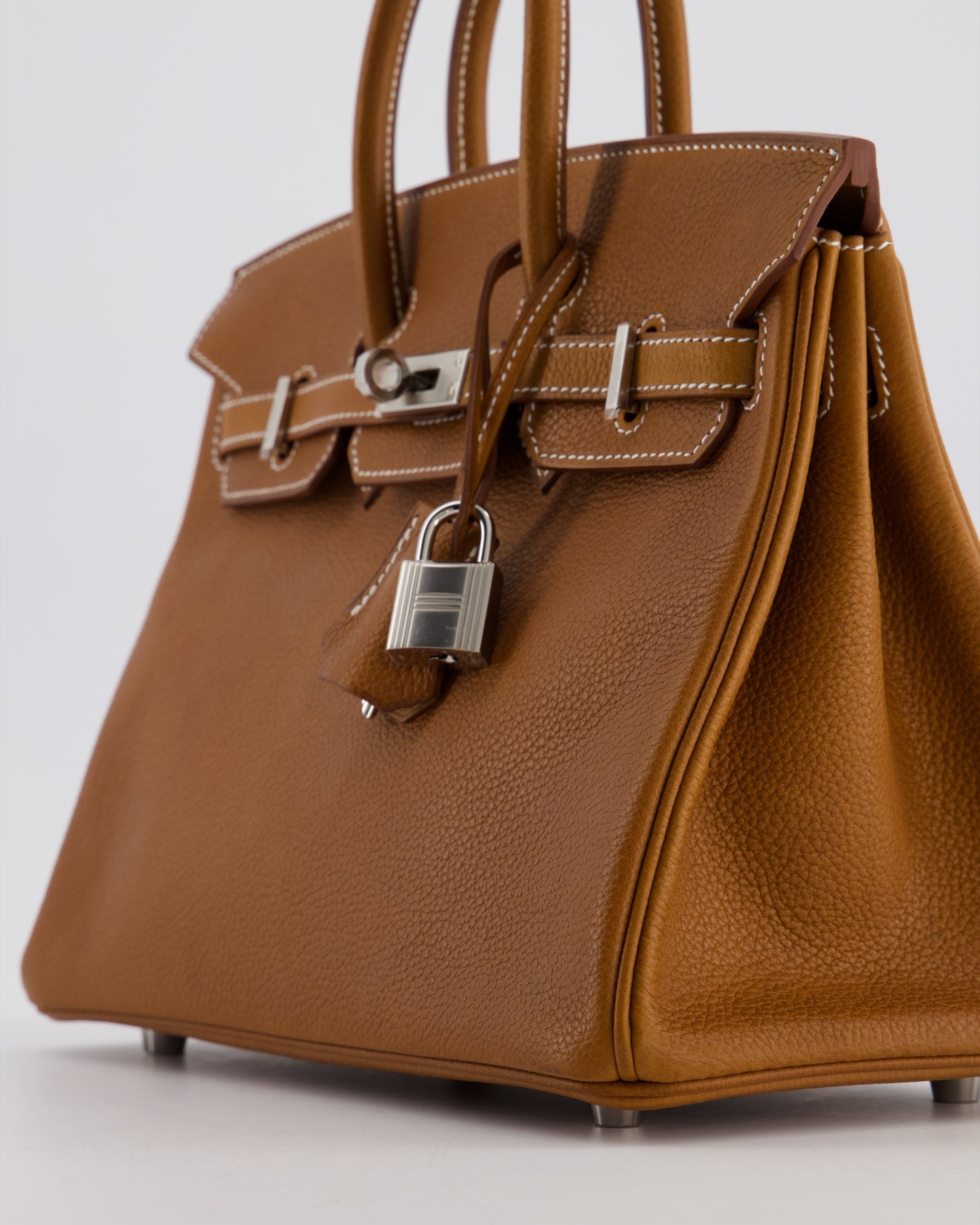 *RARE* Herm�s Birkin 25 Retourne Bag in Fauve Barenia Faubourg Leather with Palladium Hardware