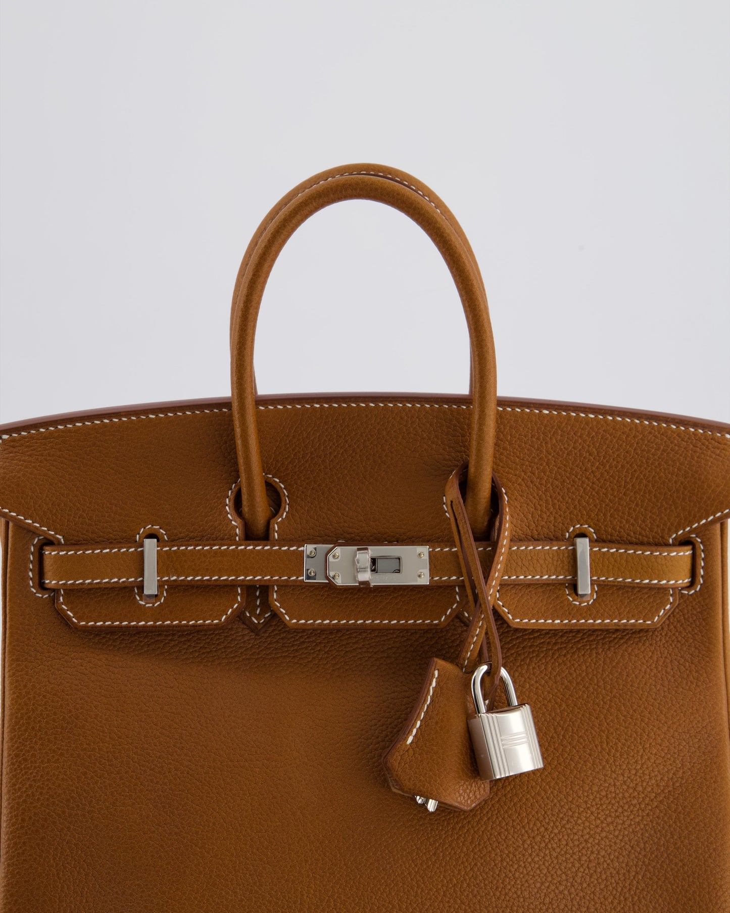 *RARE* Herm�s Birkin 25 Retourne Bag in Fauve Barenia Faubourg Leather with Palladium Hardware