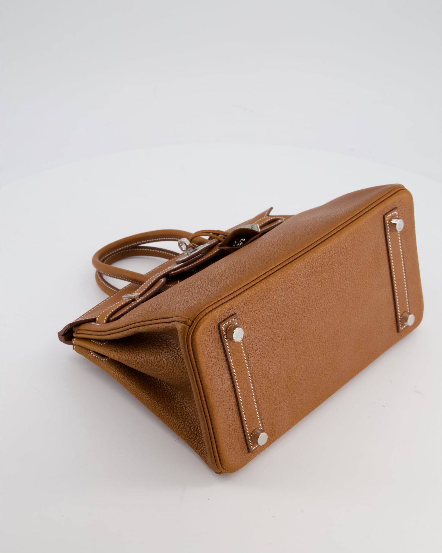*RARE* Herm�s Birkin 25 Retourne Bag in Fauve Barenia Faubourg Leather with Palladium Hardware