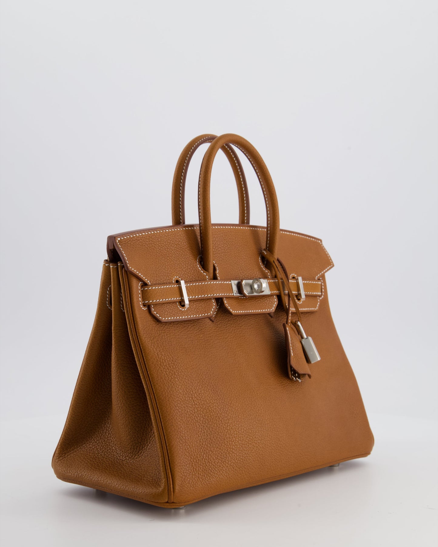 *RARE* Herm�s Birkin 25 Retourne Bag in Fauve Barenia Faubourg Leather with Palladium Hardware