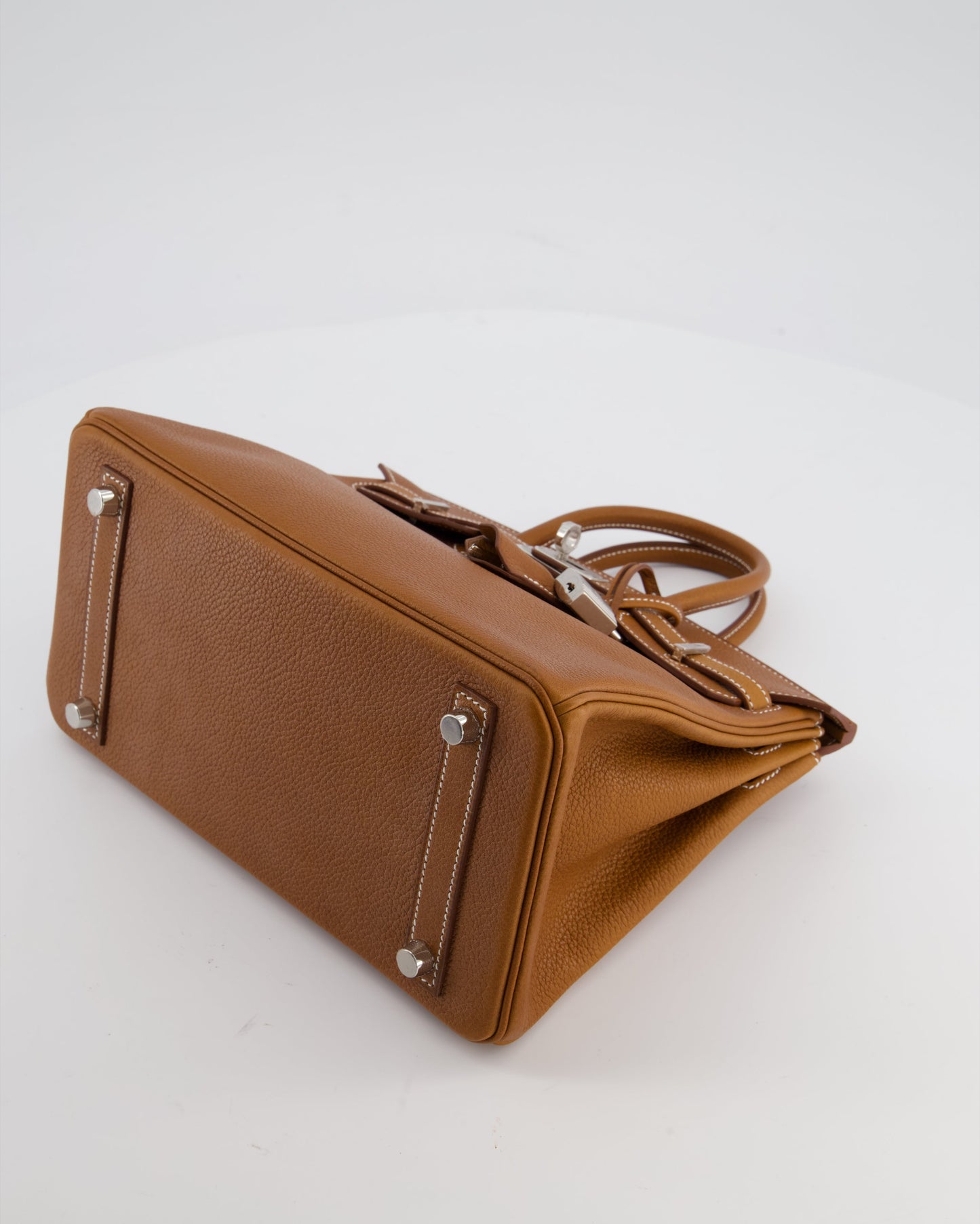 *RARE* Herm�s Birkin 25 Retourne Bag in Fauve Barenia Faubourg Leather with Palladium Hardware