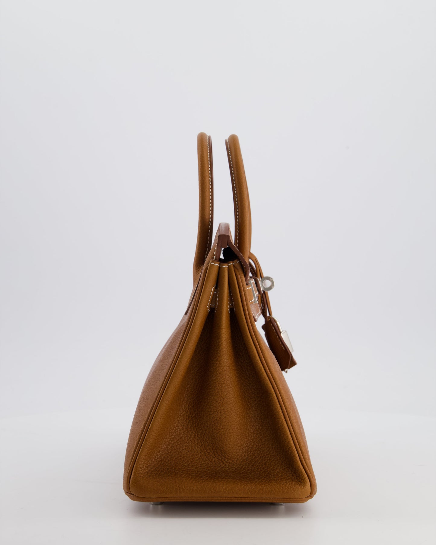 *RARE* Herm�s Birkin 25 Retourne Bag in Fauve Barenia Faubourg Leather with Palladium Hardware