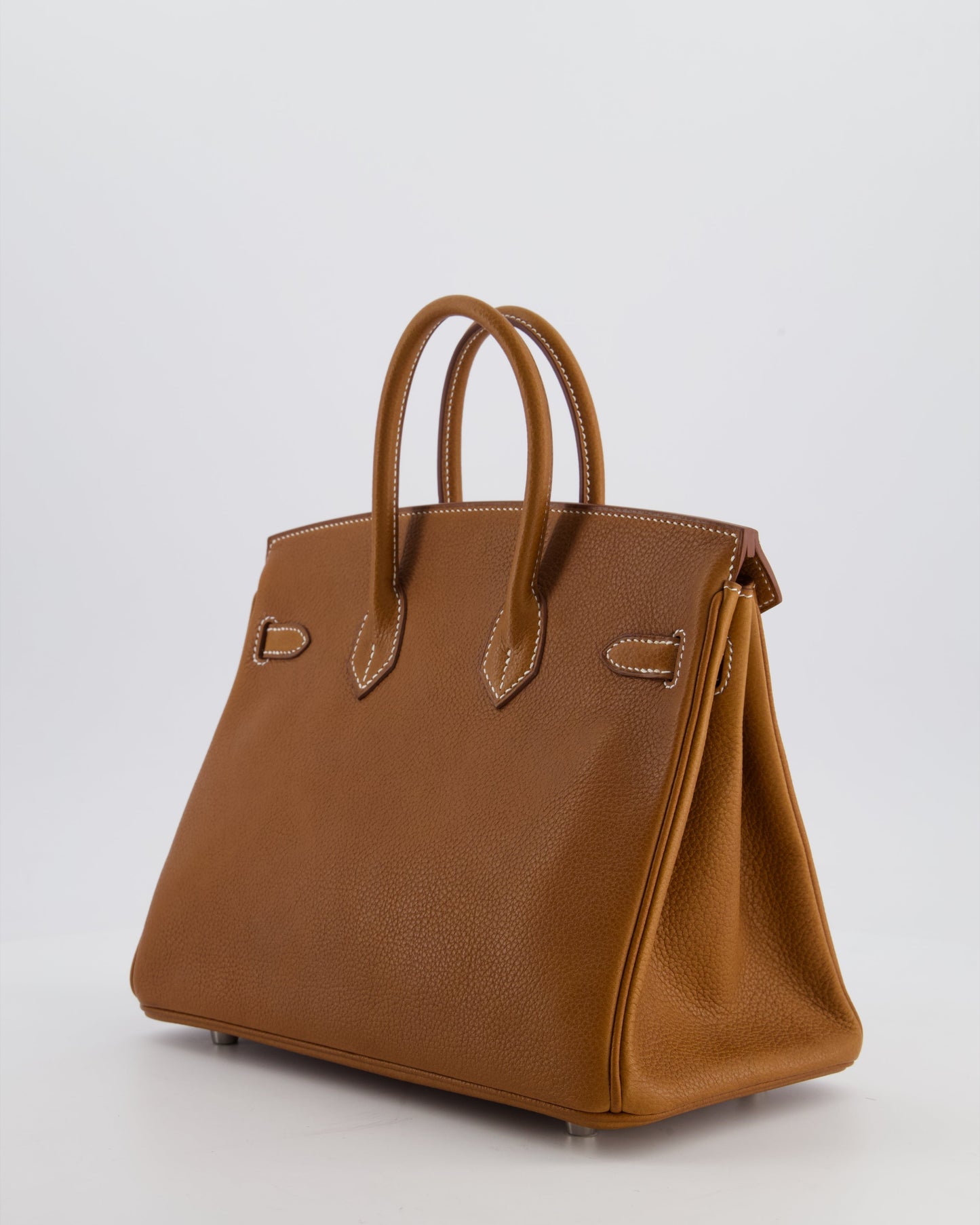 *RARE* Herm�s Birkin 25 Retourne Bag in Fauve Barenia Faubourg Leather with Palladium Hardware