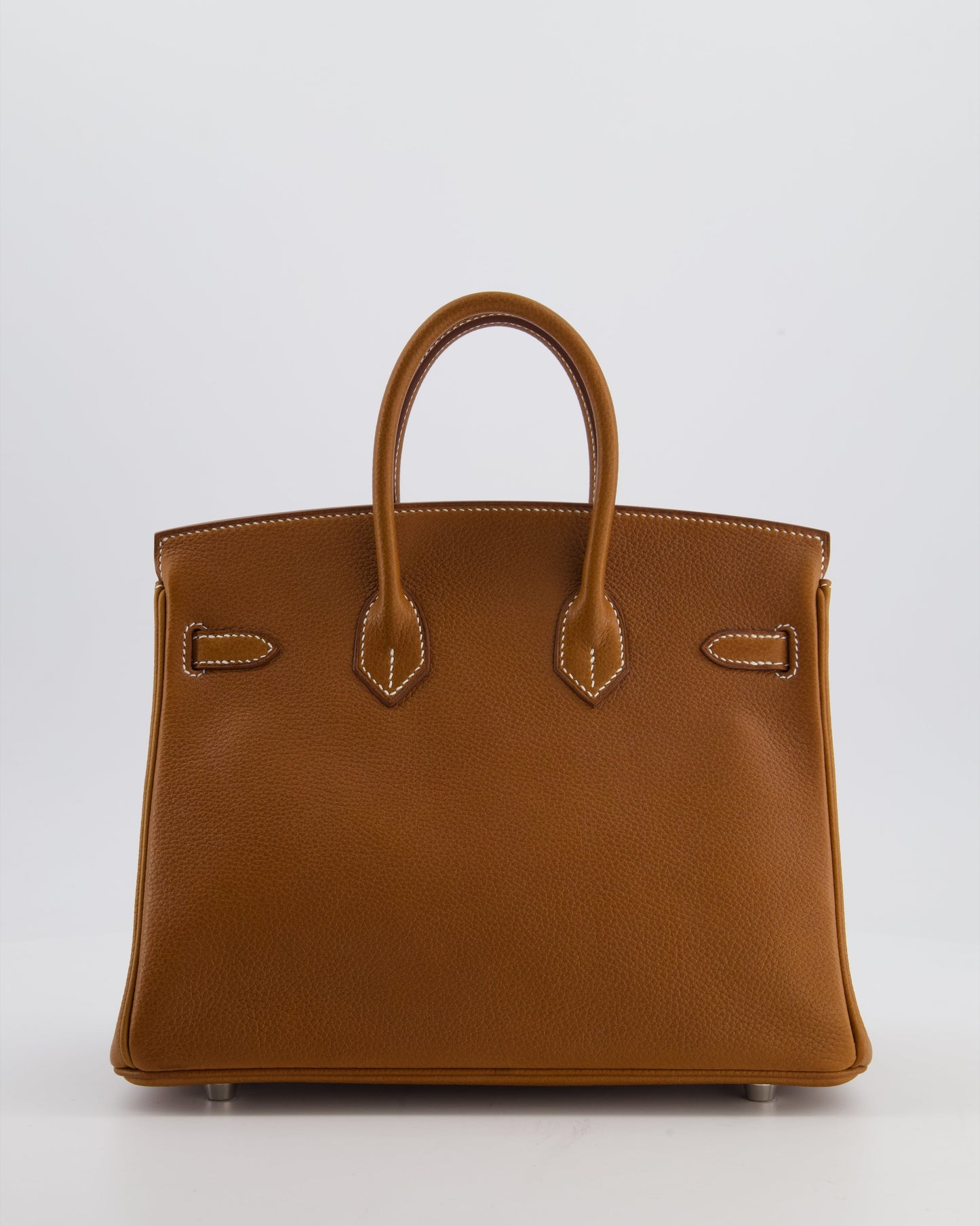 *RARE* Herm�s Birkin 25 Retourne Bag in Fauve Barenia Faubourg Leather with Palladium Hardware