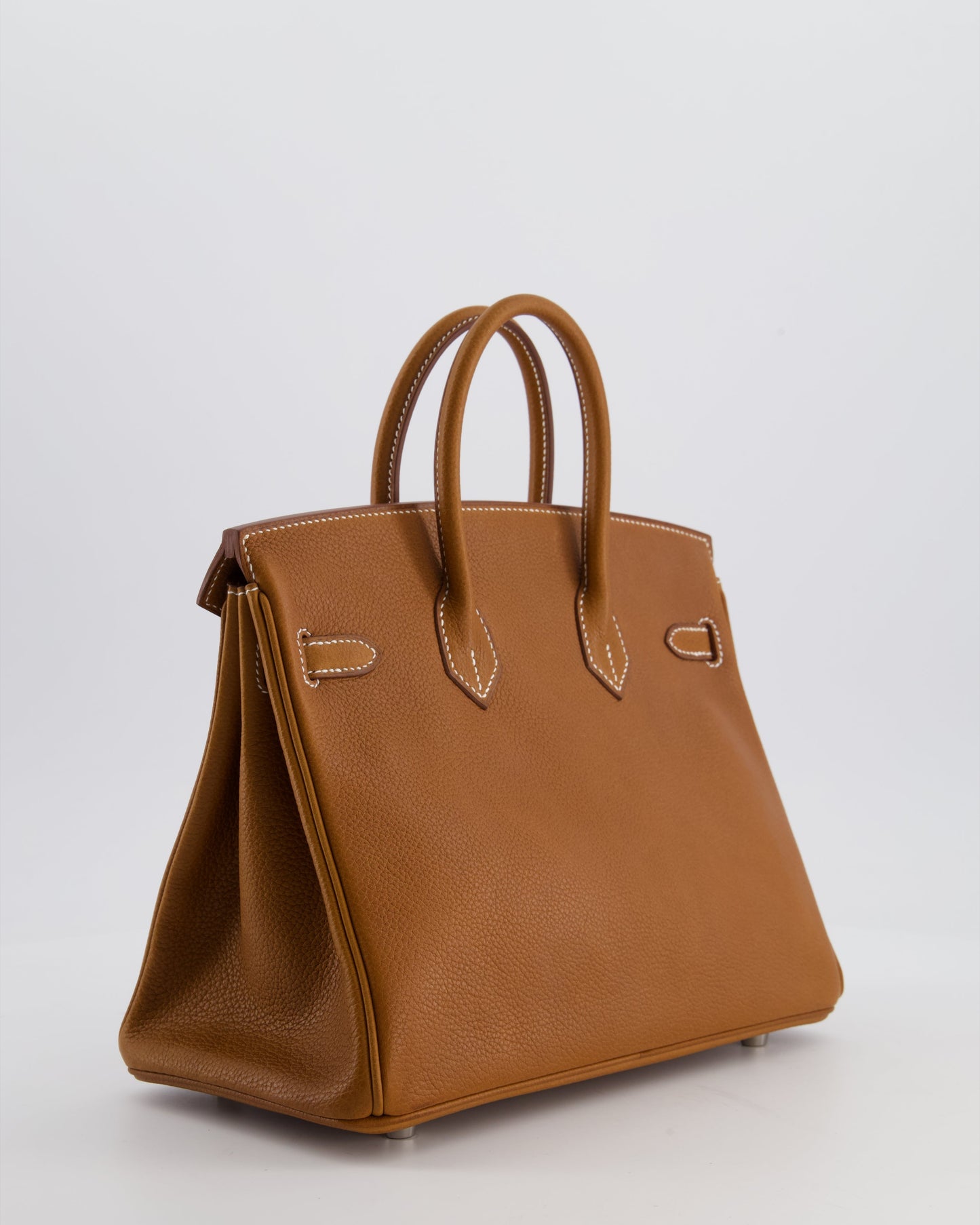 *RARE* Herm�s Birkin 25 Retourne Bag in Fauve Barenia Faubourg Leather with Palladium Hardware