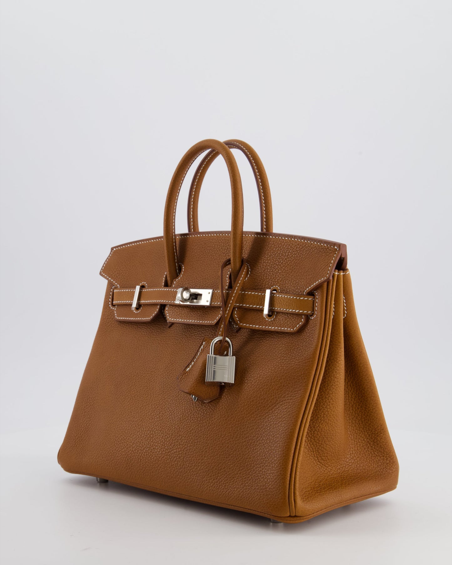 *RARE* Herm�s Birkin 25 Retourne Bag in Fauve Barenia Faubourg Leather with Palladium Hardware