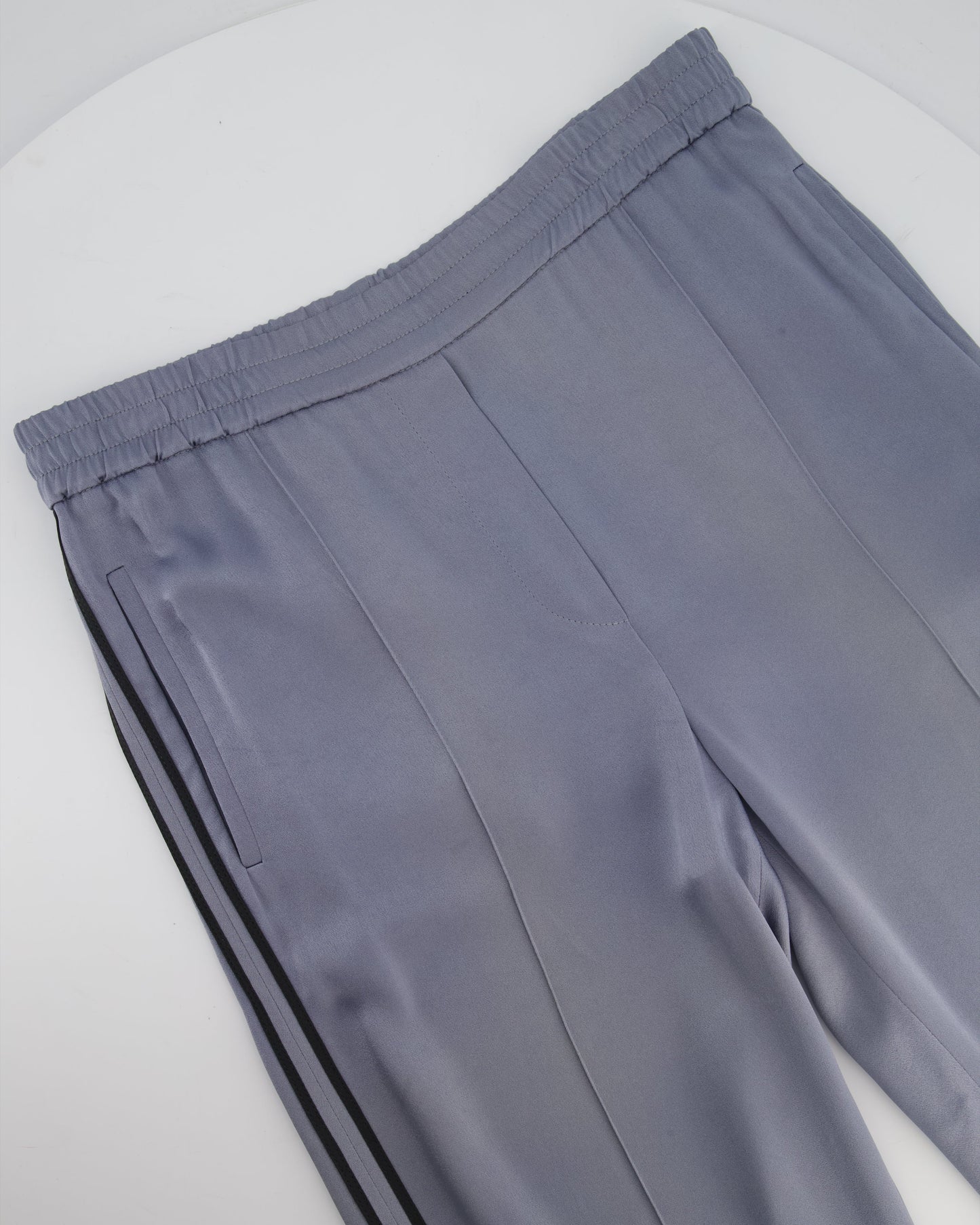 Brunello Cucinelli Blue Straight Leg Tro rs with Side Stripe Detail Size IT 40 (UK 8)
