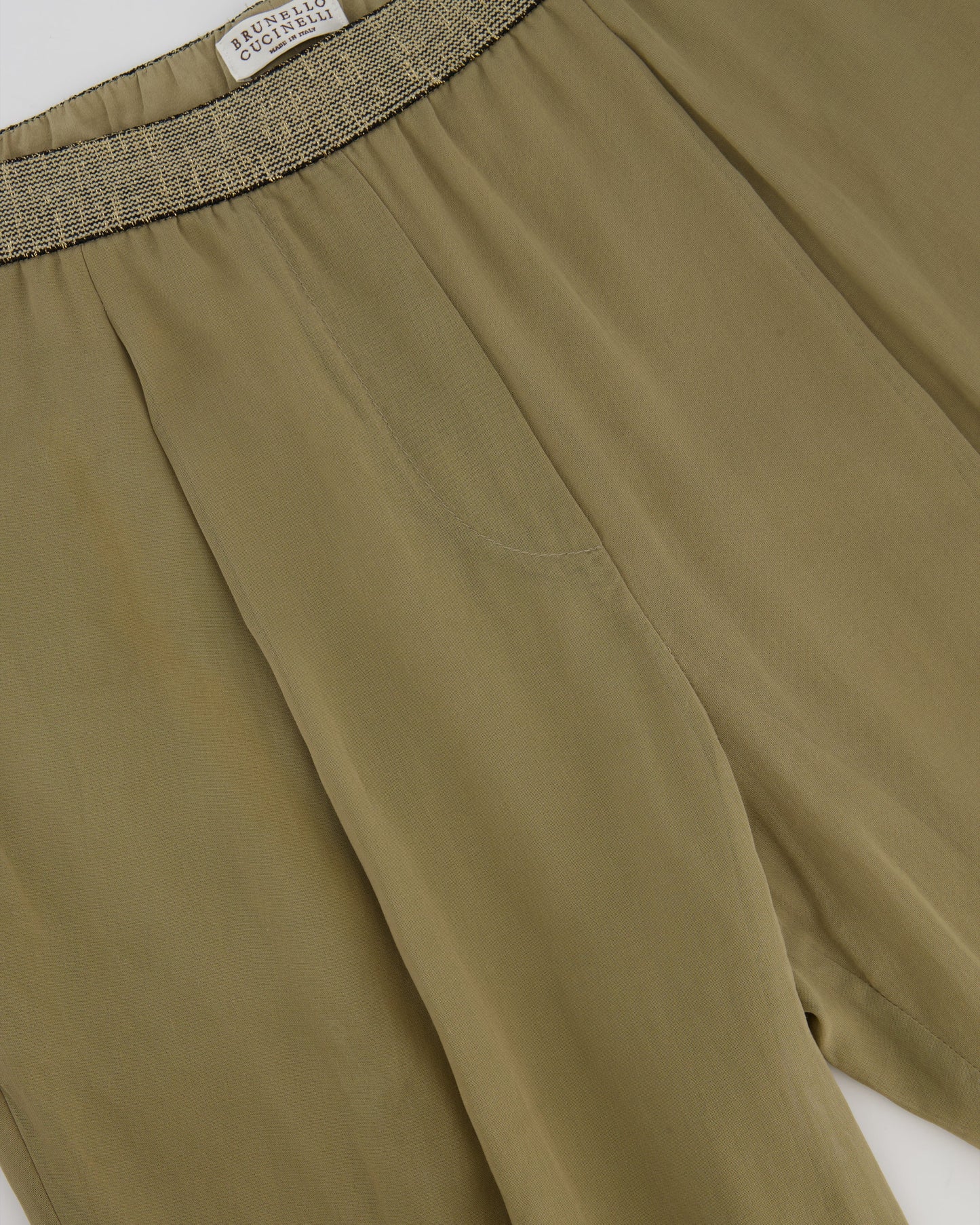 Brunello Cucinelli Taupe Sheer Organza Explorer Cargo Tro rs Size IT 40 (UK 8)