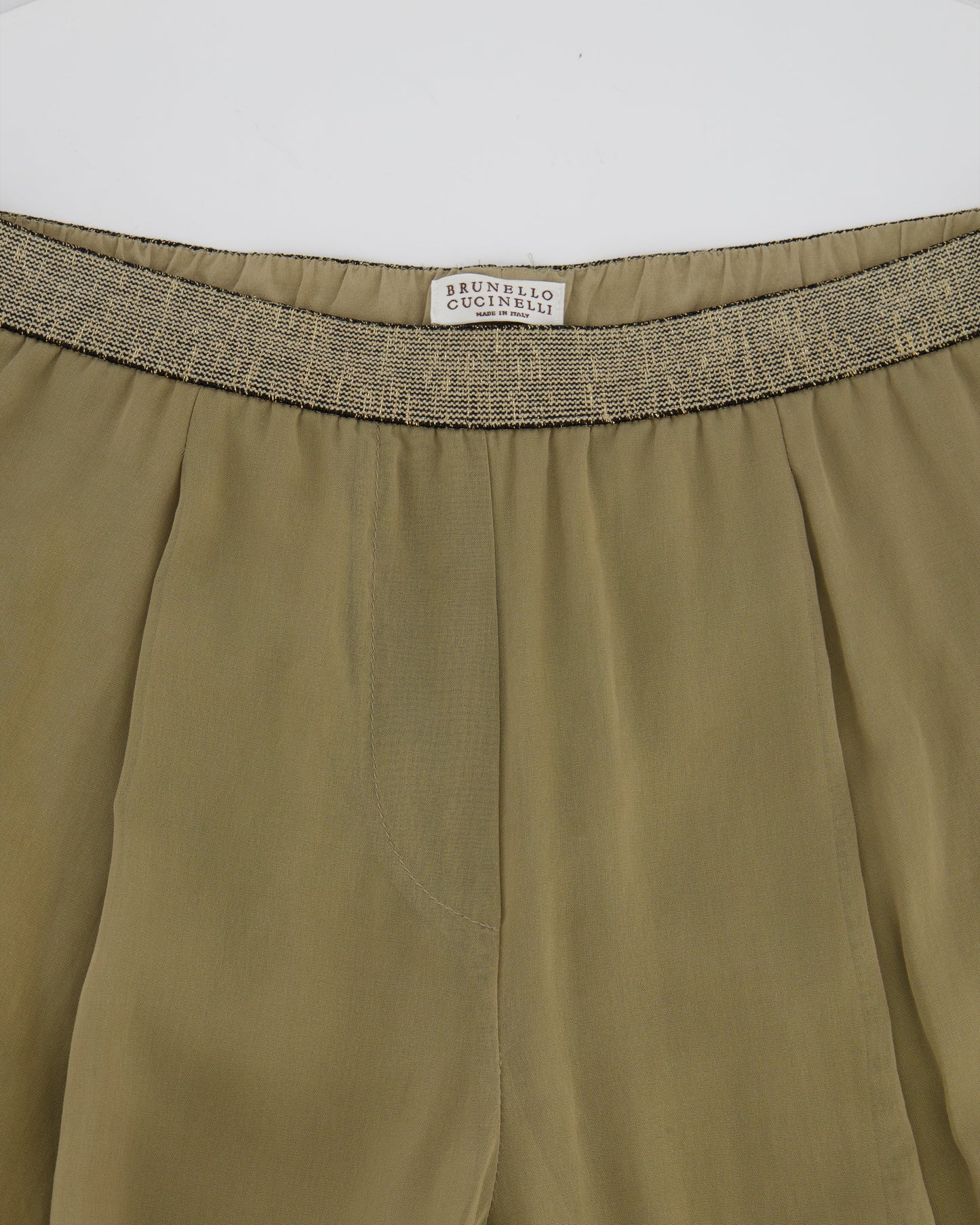 Brunello Cucinelli Taupe Sheer Organza Explorer Cargo Tro rs Size IT 40 (UK 8)