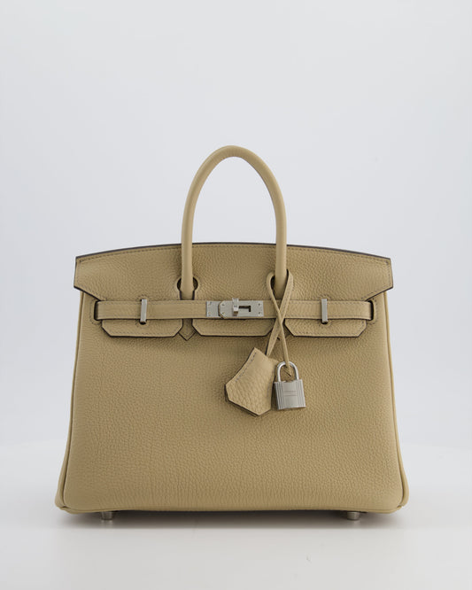 *RARE* Herm�s Birkin 25 Retourne Bag in Trench Togo Leather with Palladium Hardware