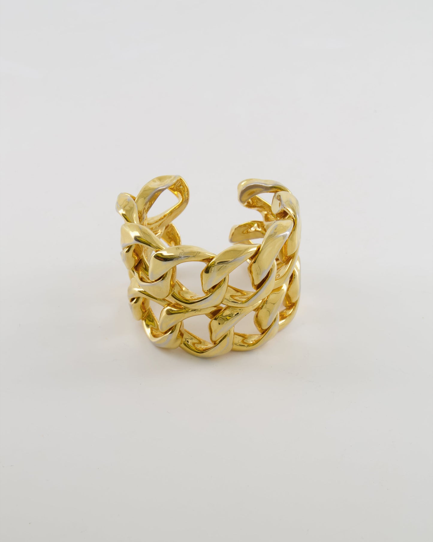 Chanel 2003   Shiny Gold Chain Bangle Bracelet