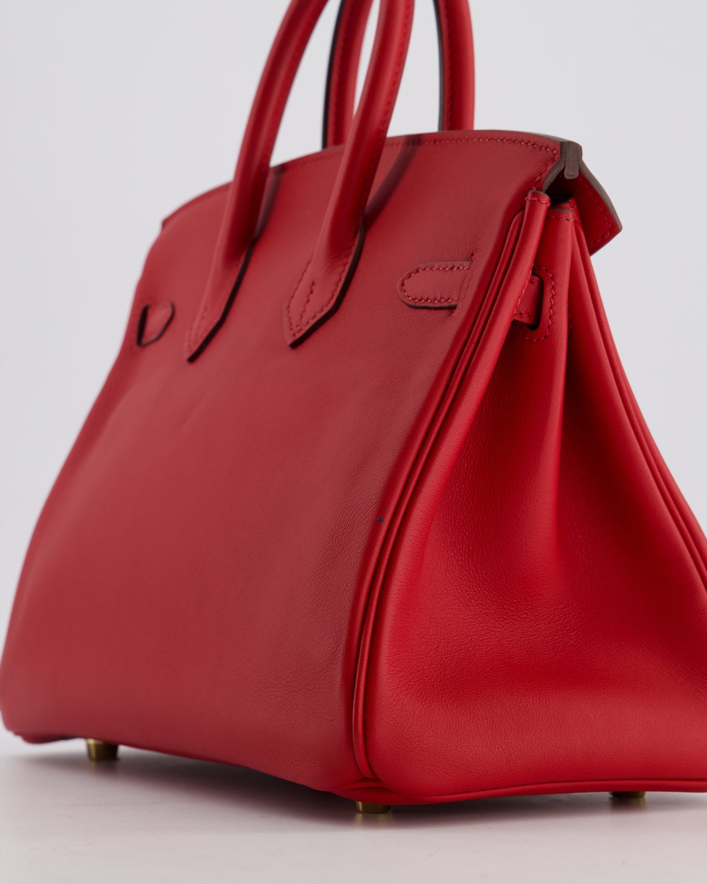 Herm�s Birkin 25 Retourne Bag in Rouge Grenat Swift Leather with Gold Hardware