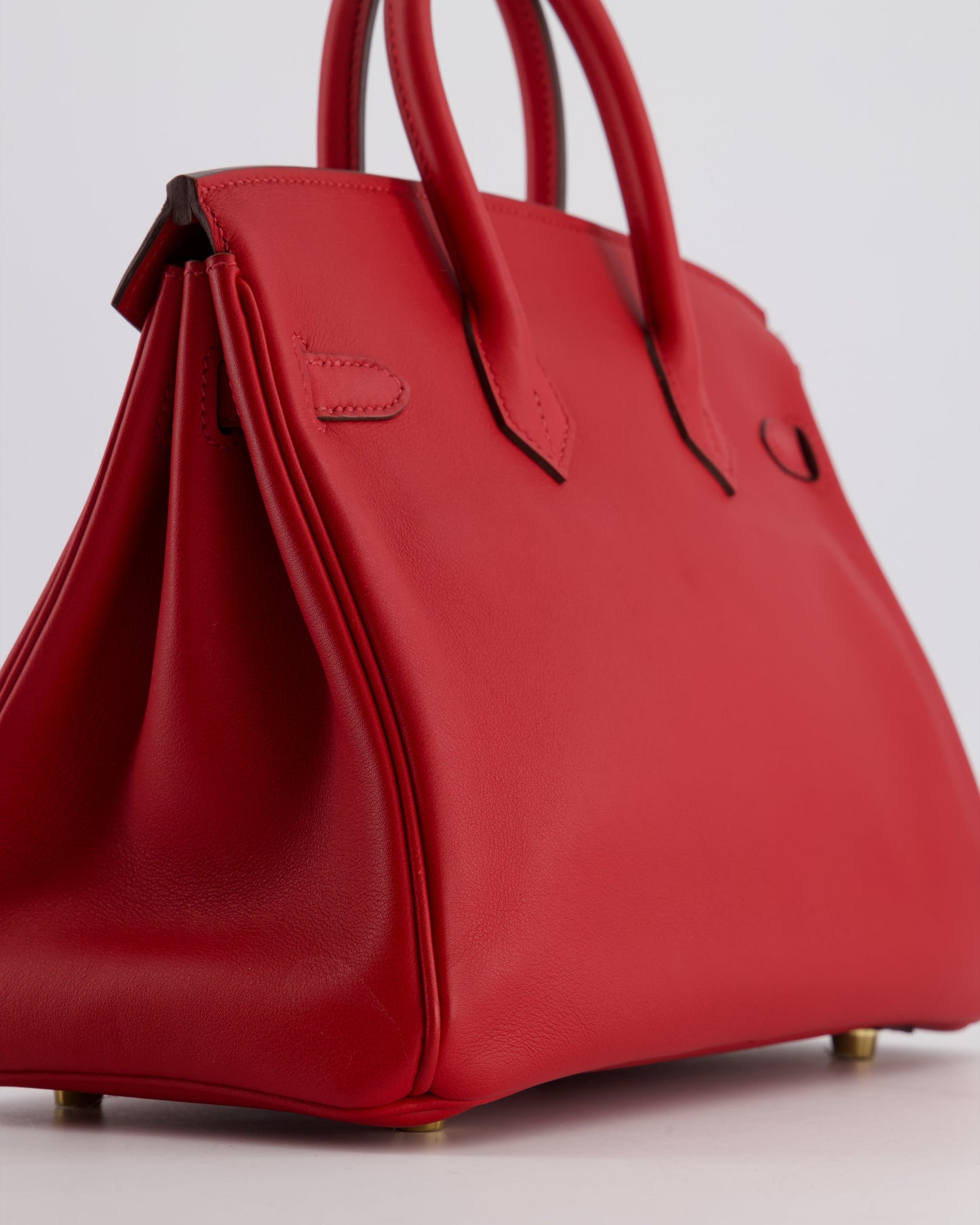 Herm�s Birkin 25 Retourne Bag in Rouge Grenat Swift Leather with Gold Hardware