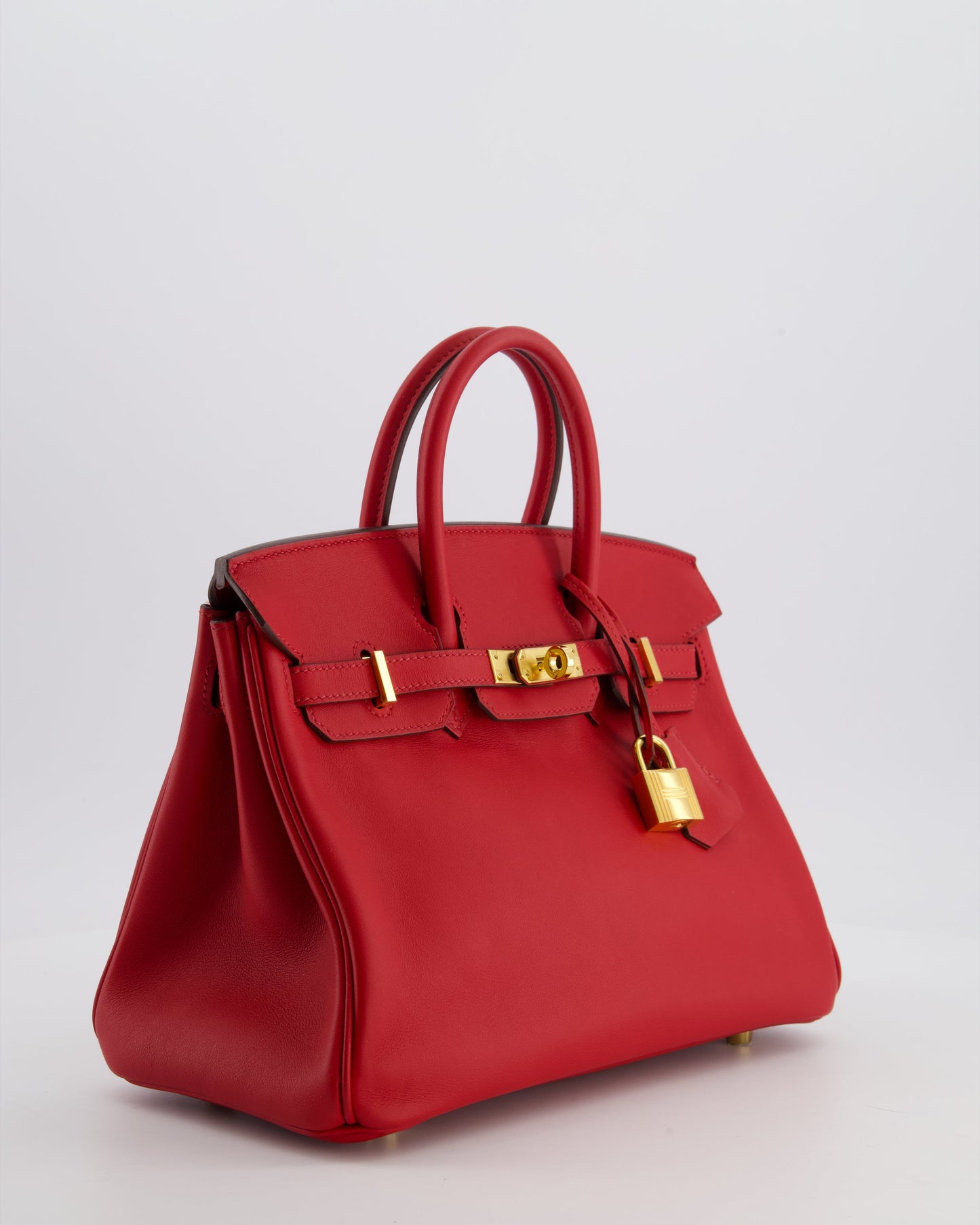 Herm�s Birkin 25 Retourne Bag in Rouge Grenat Swift Leather with Gold Hardware