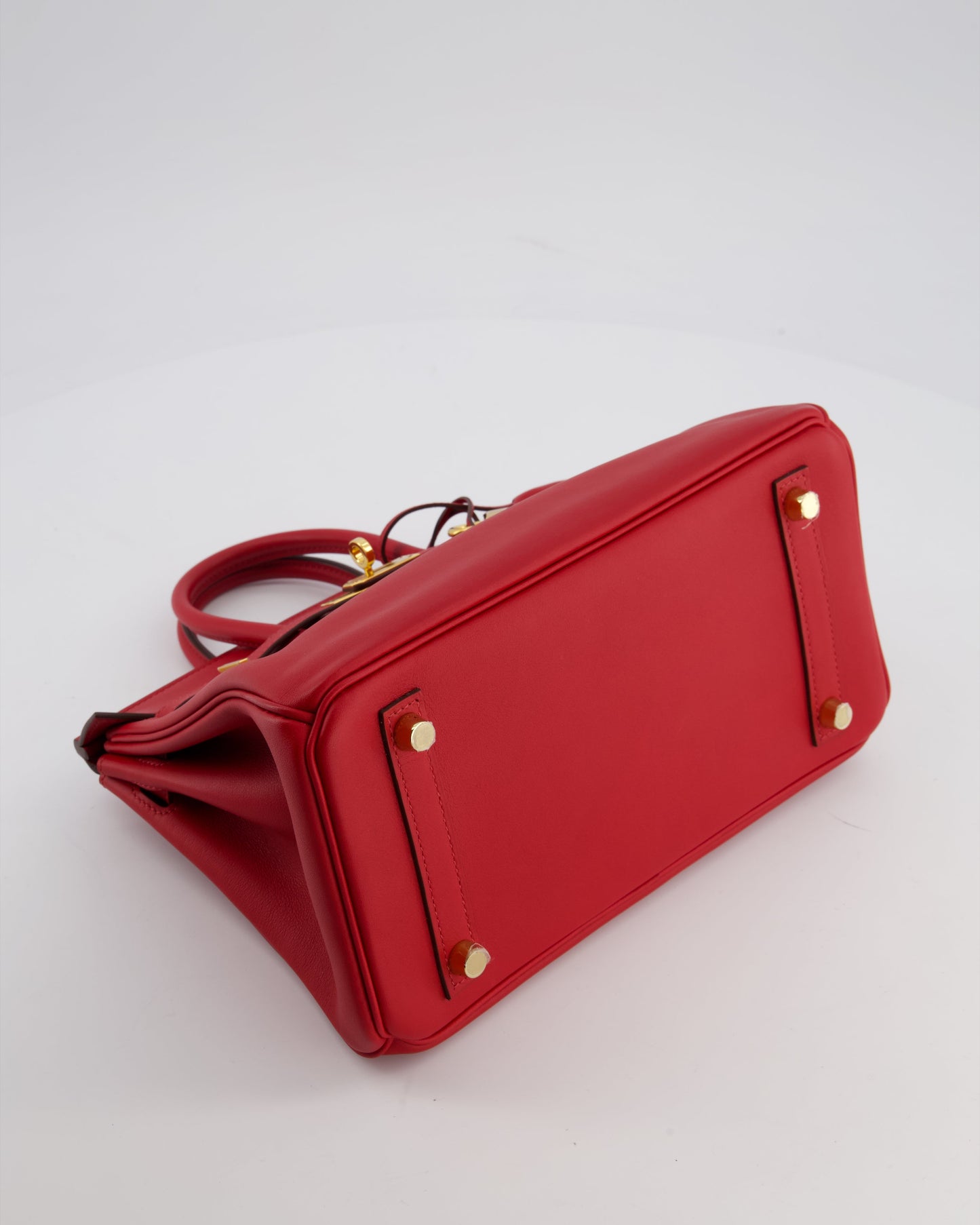 Herm�s Birkin 25 Retourne Bag in Rouge Grenat Swift Leather with Gold Hardware