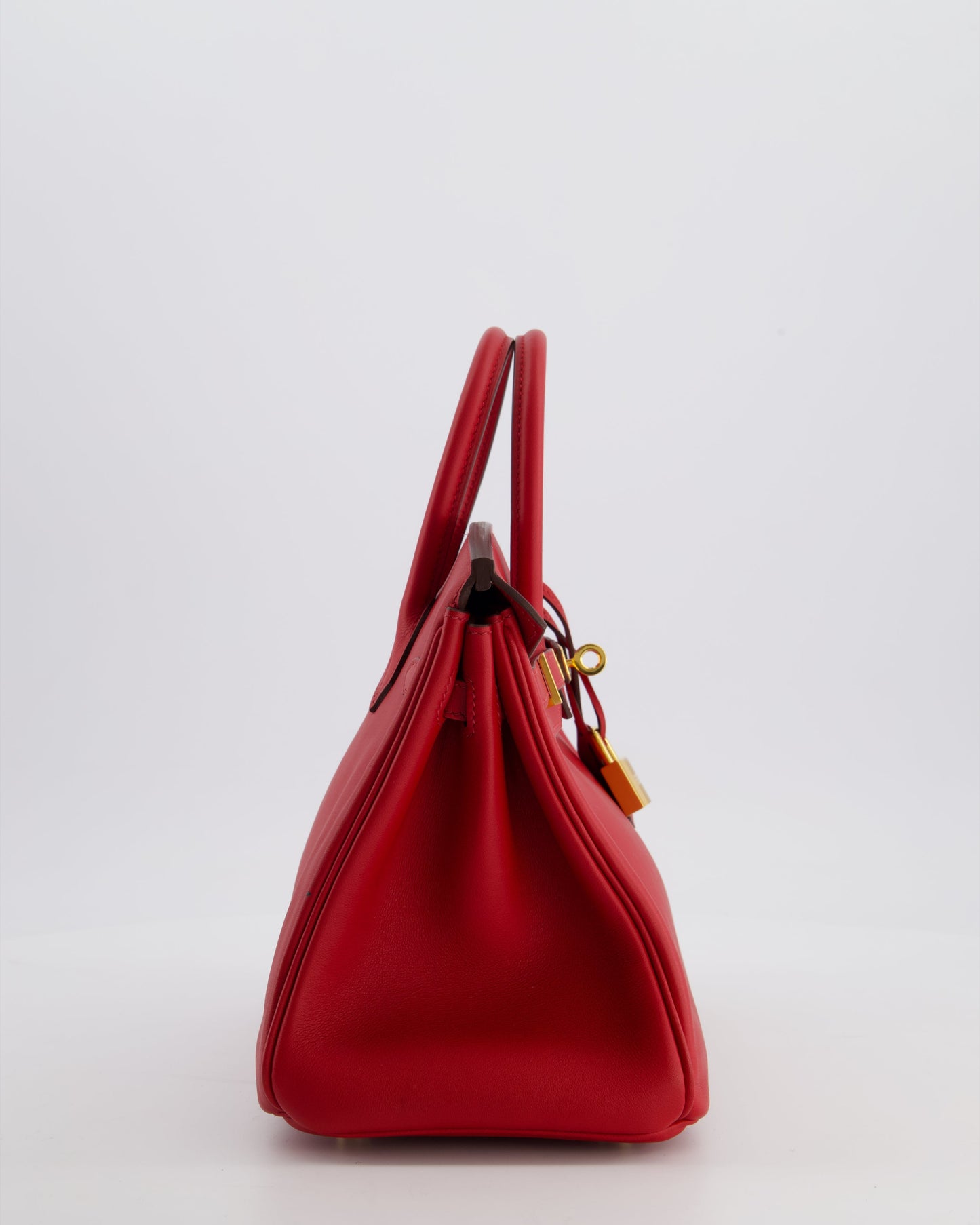 Herm�s Birkin 25 Retourne Bag in Rouge Grenat Swift Leather with Gold Hardware