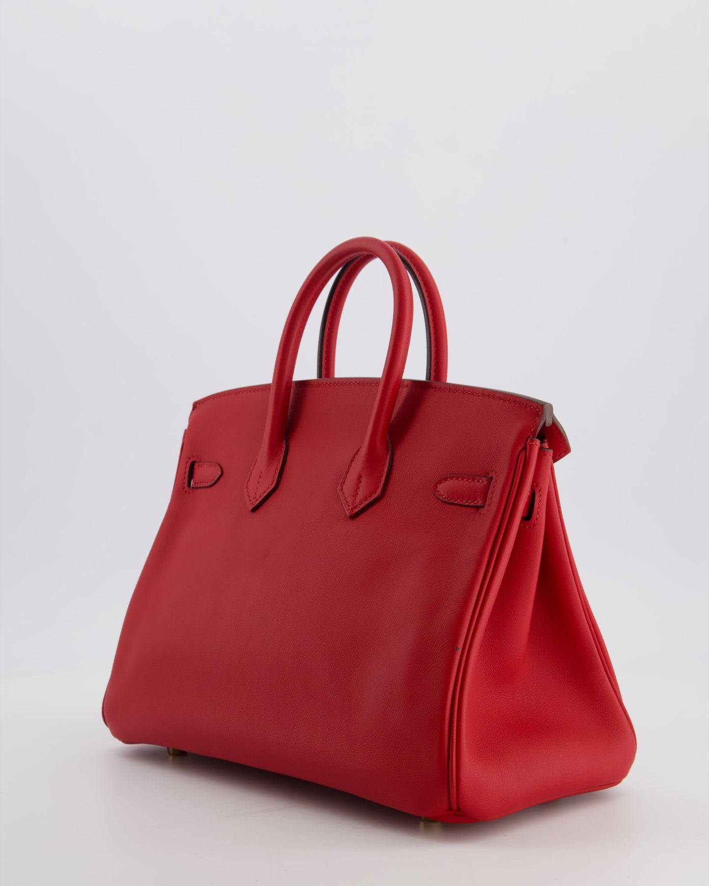 Herm�s Birkin 25 Retourne Bag in Rouge Grenat Swift Leather with Gold Hardware