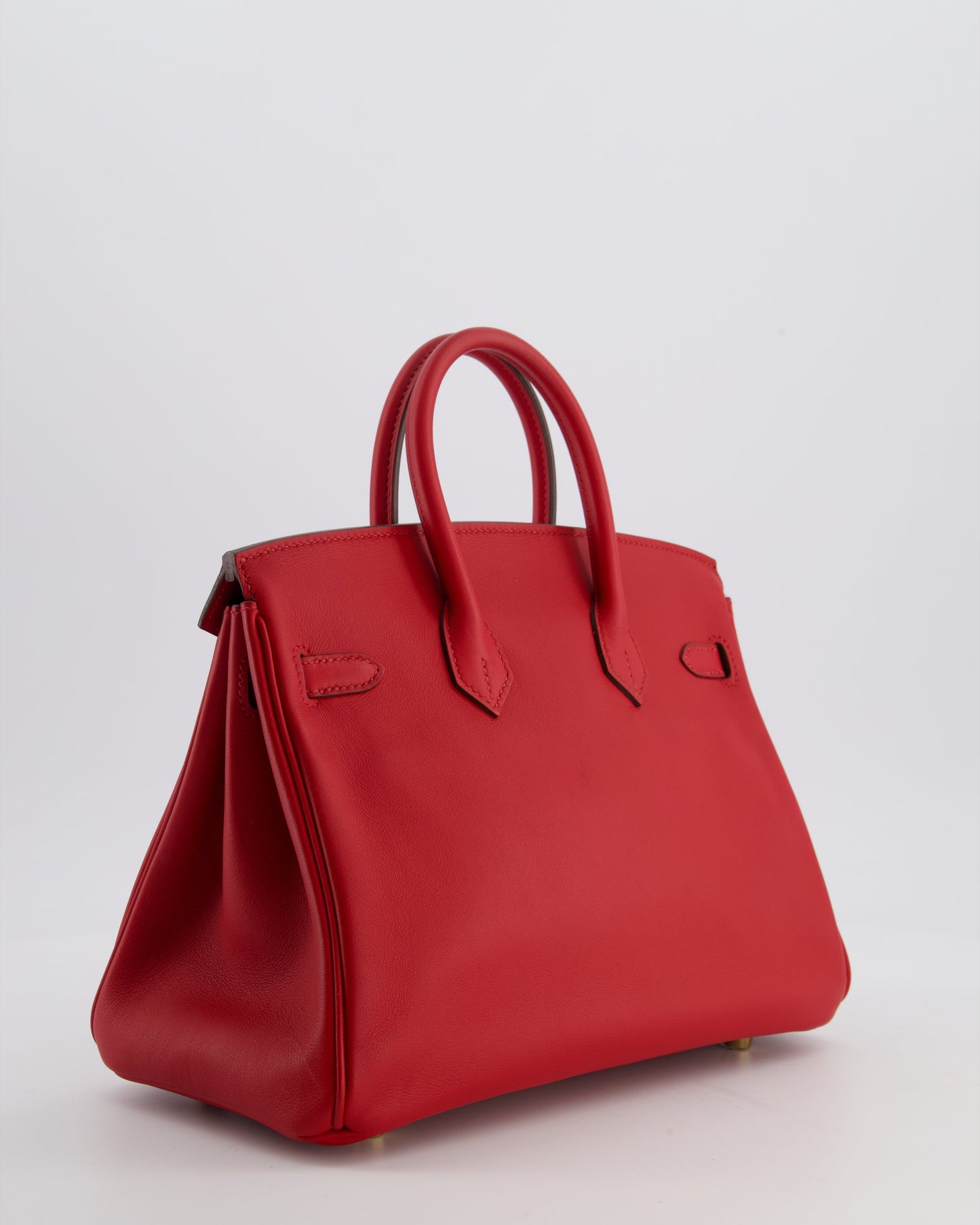 Herm�s Birkin 25 Retourne Bag in Rouge Grenat Swift Leather with Gold Hardware