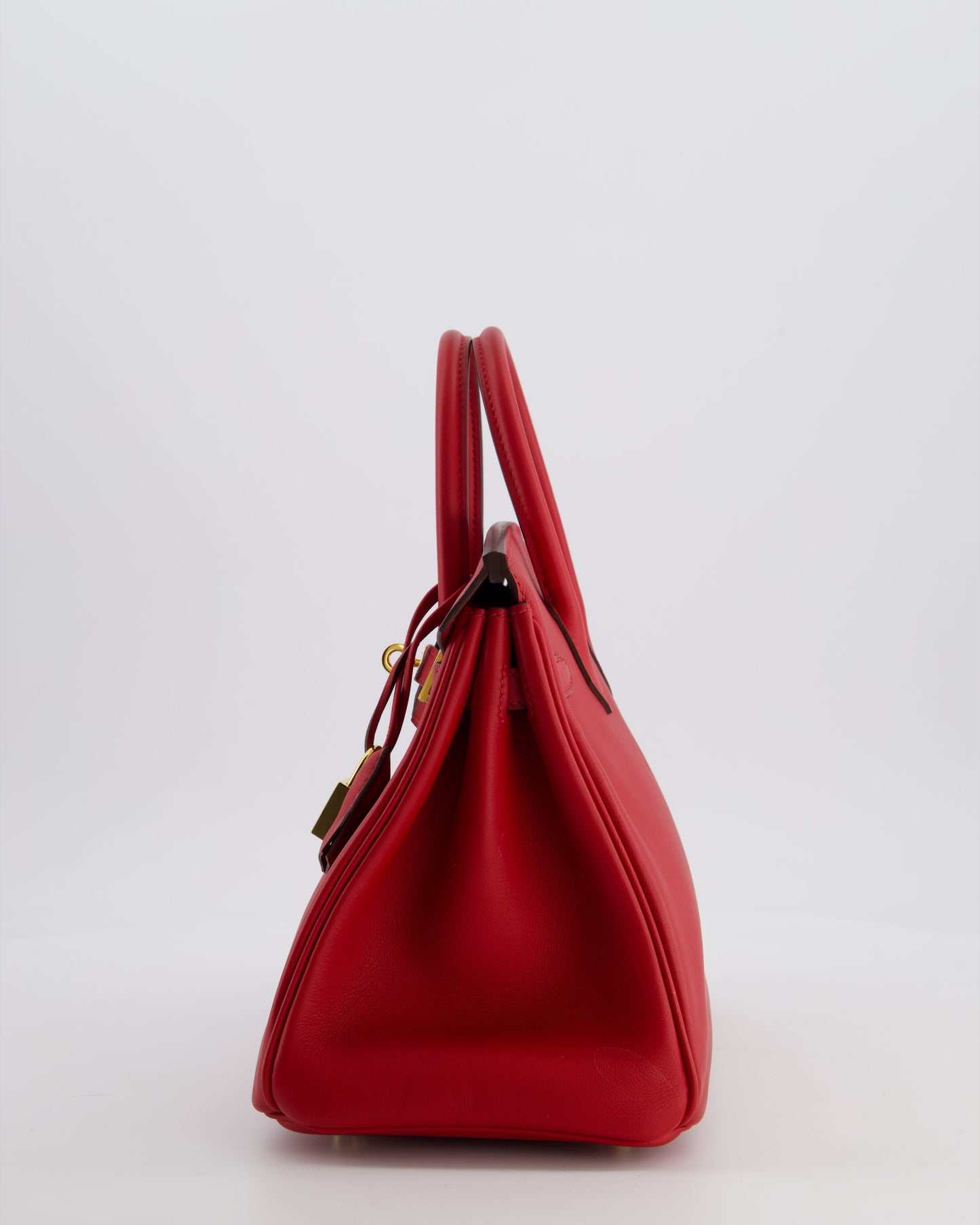 Herm�s Birkin 25 Retourne Bag in Rouge Grenat Swift Leather with Gold Hardware