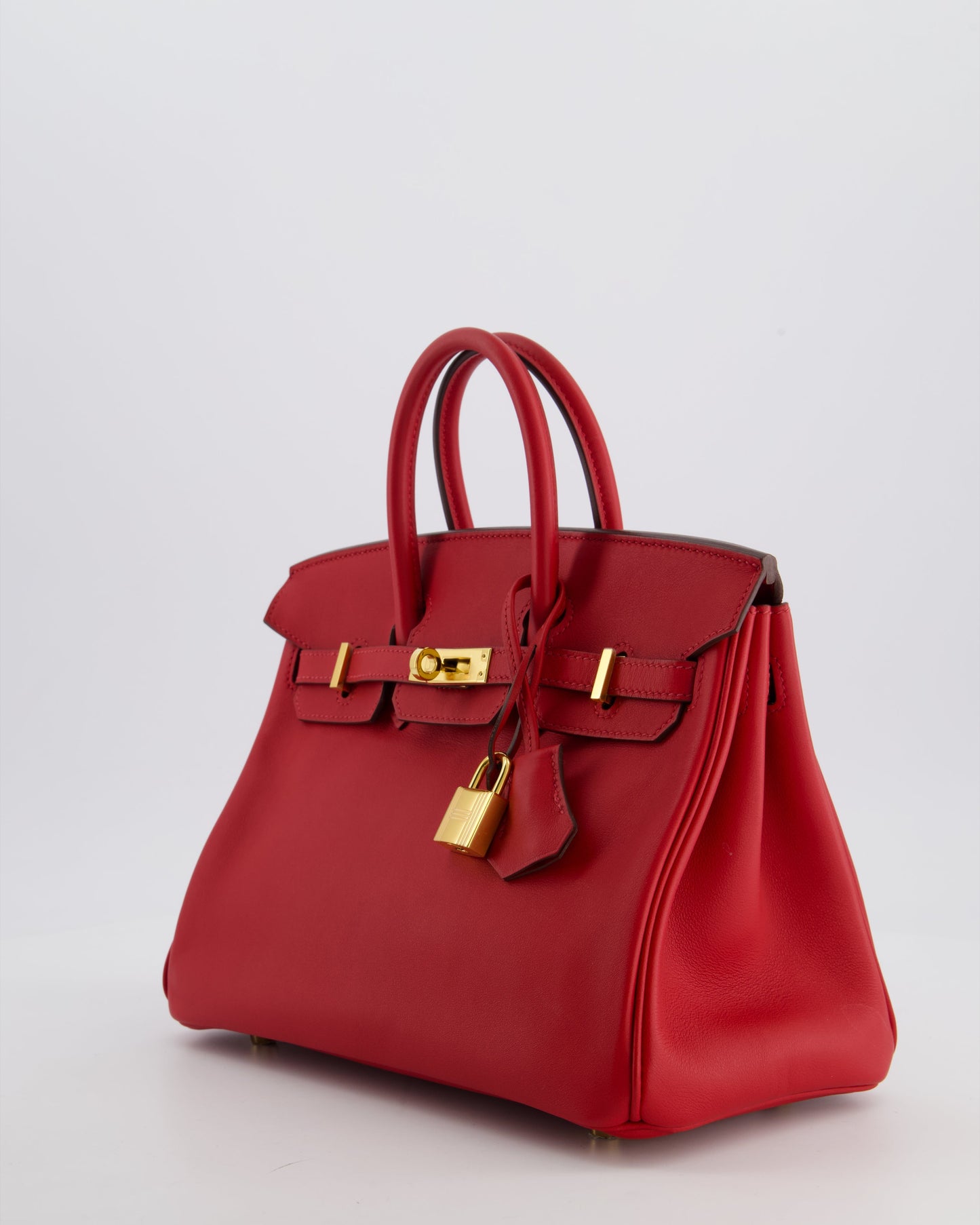 Herm�s Birkin 25 Retourne Bag in Rouge Grenat Swift Leather with Gold Hardware