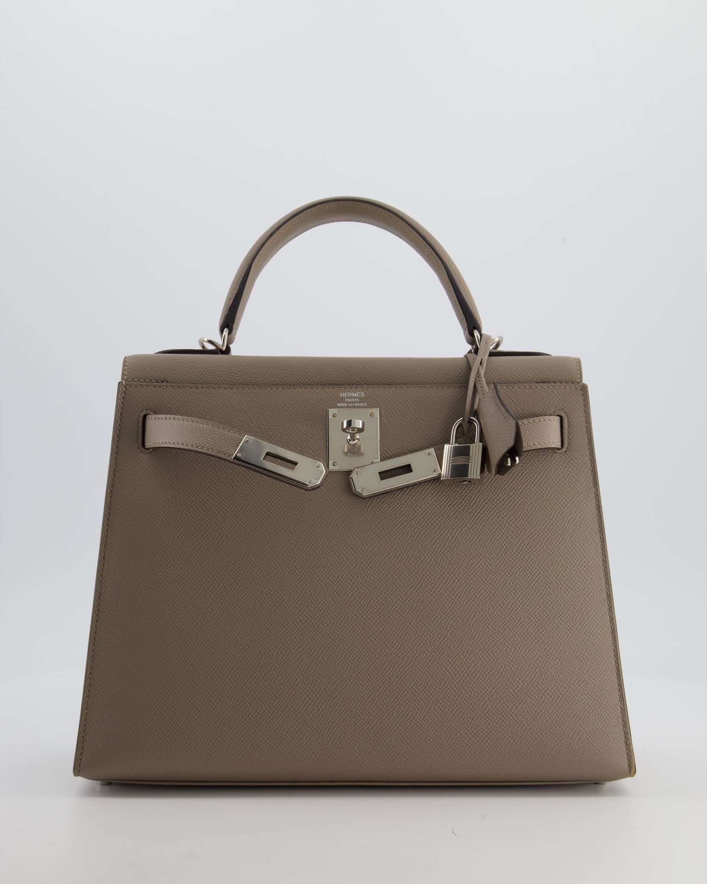 Herm�s Kelly 28 Sellier Bag in Gris Asphalt Epsom Leather with Palladium Hardware