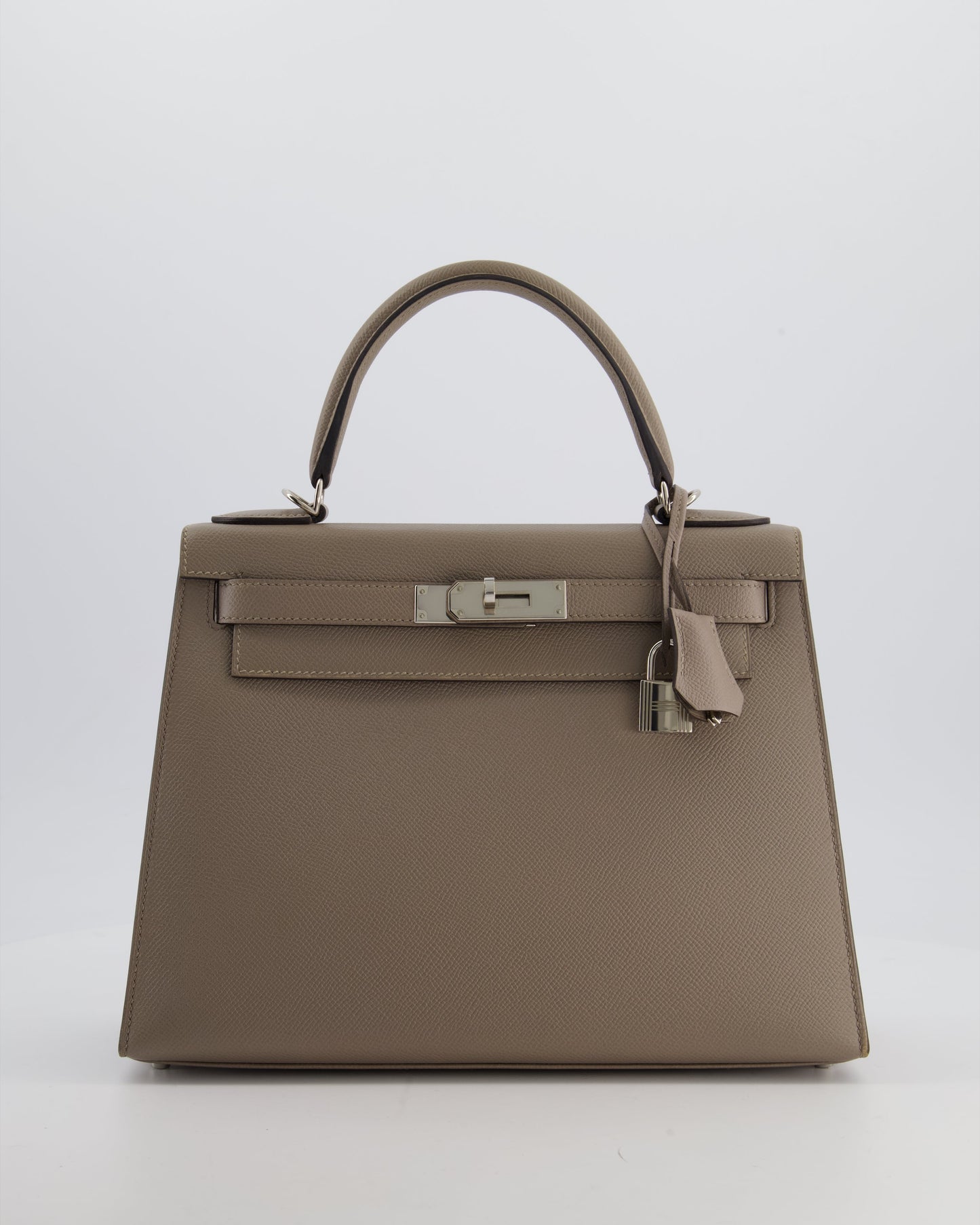 Herm�s Kelly 28 Sellier Bag in Gris Asphalt Epsom Leather with Palladium Hardware