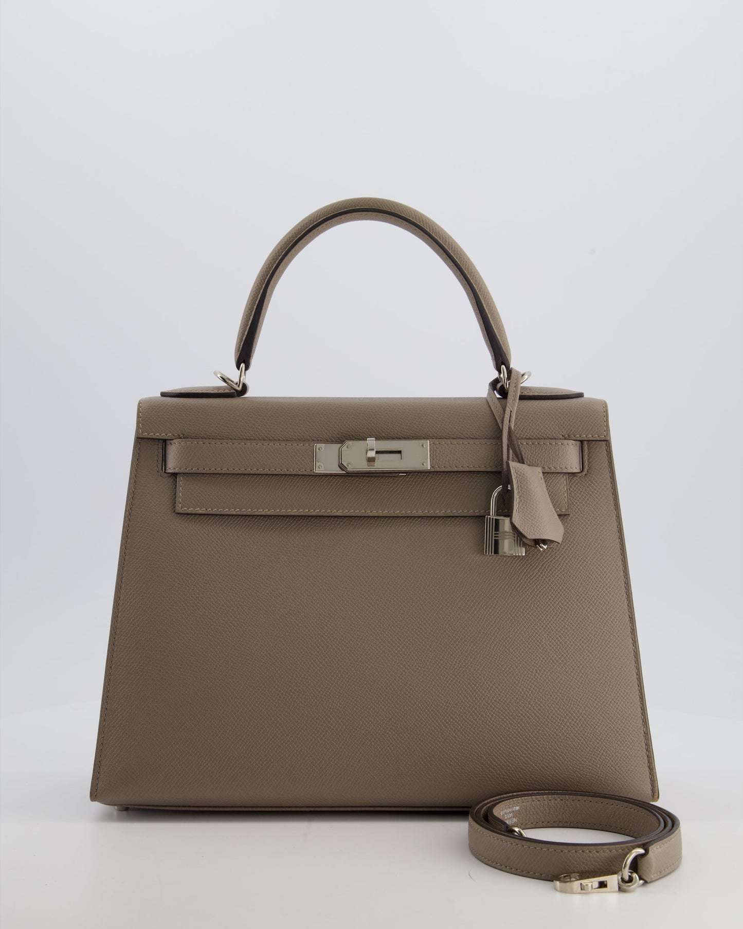 Herm�s Kelly 28 Sellier Bag in Gris Asphalt Epsom Leather with Palladium Hardware