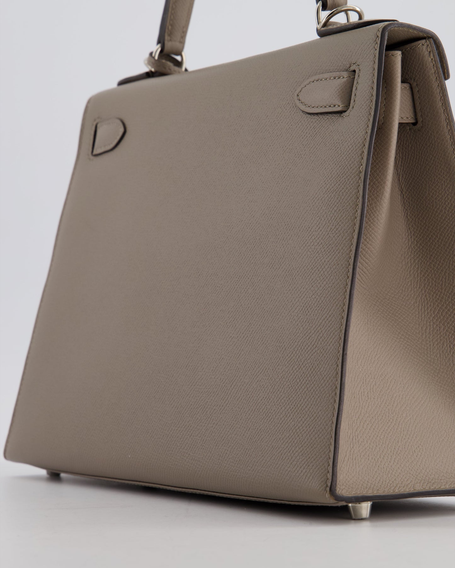 Herm�s Kelly 28 Sellier Bag in Gris Asphalt Epsom Leather with Palladium Hardware