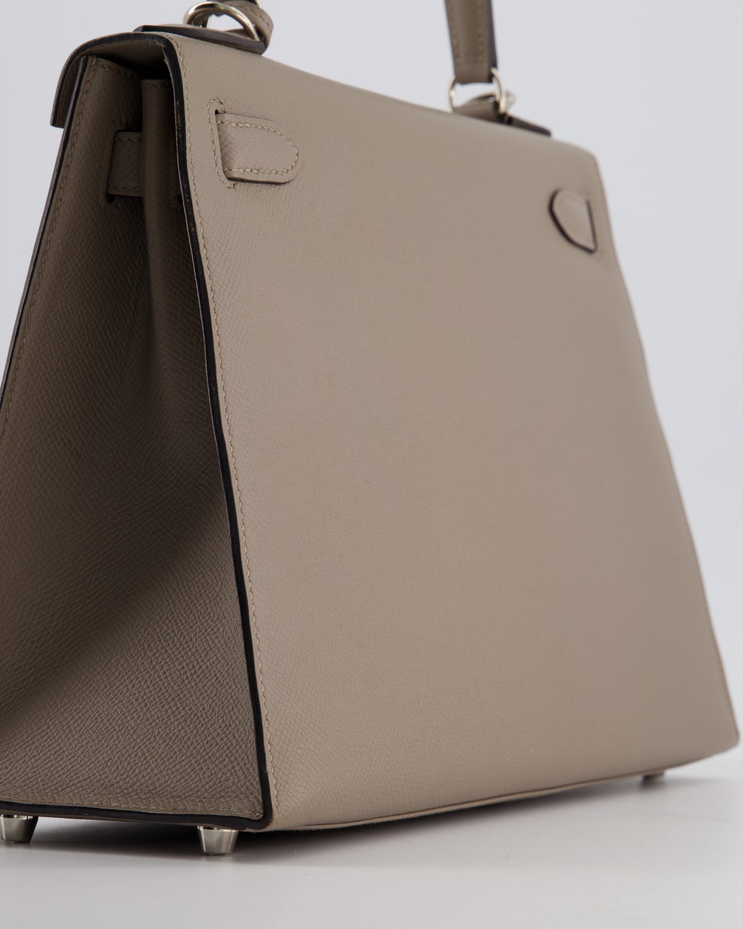 Herm�s Kelly 28 Sellier Bag in Gris Asphalt Epsom Leather with Palladium Hardware