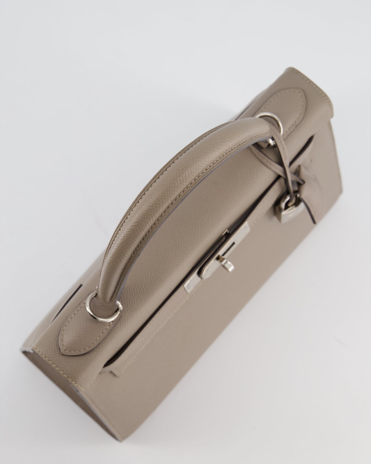 Herm�s Kelly 28 Sellier Bag in Gris Asphalt Epsom Leather with Palladium Hardware