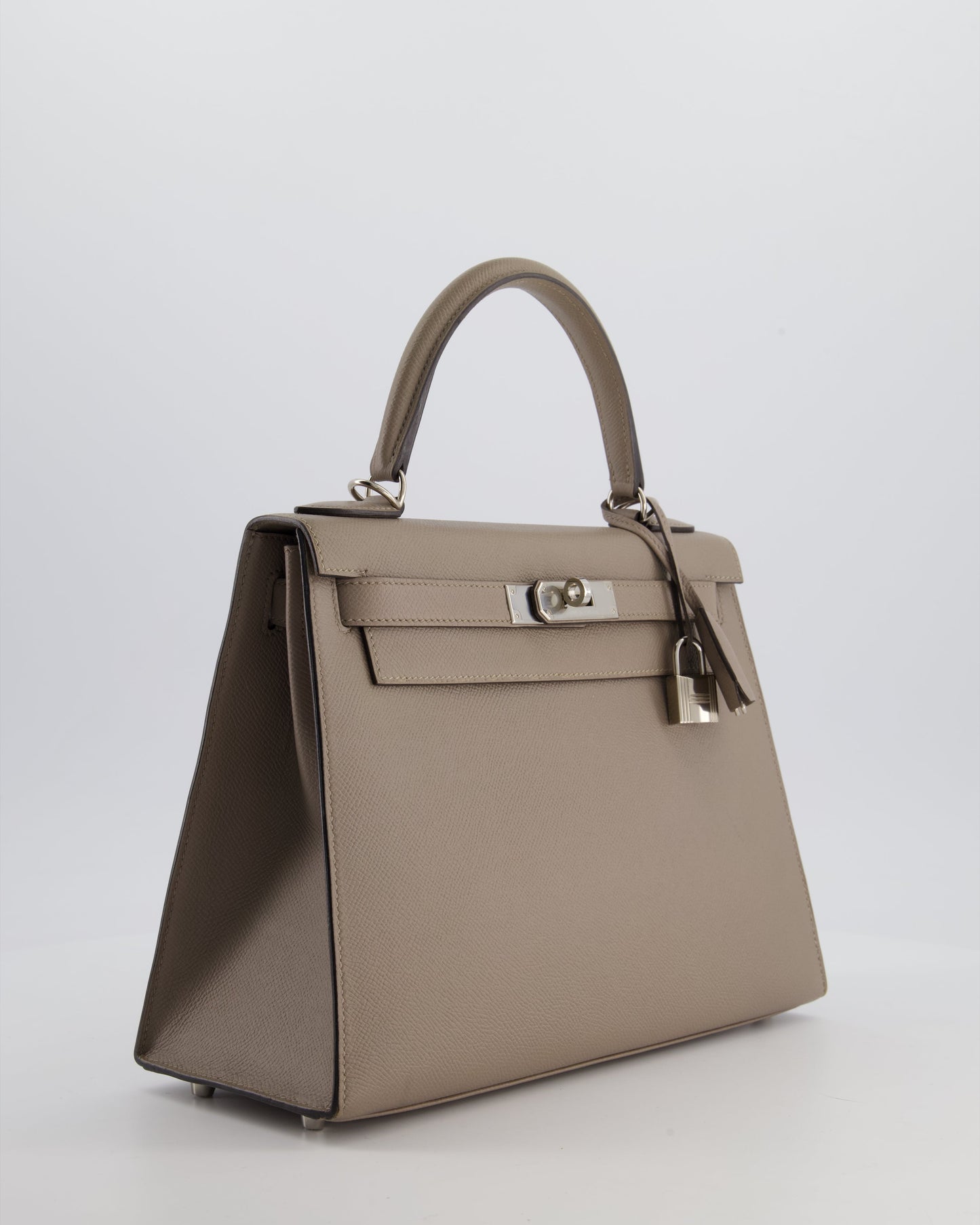 Herm�s Kelly 28 Sellier Bag in Gris Asphalt Epsom Leather with Palladium Hardware