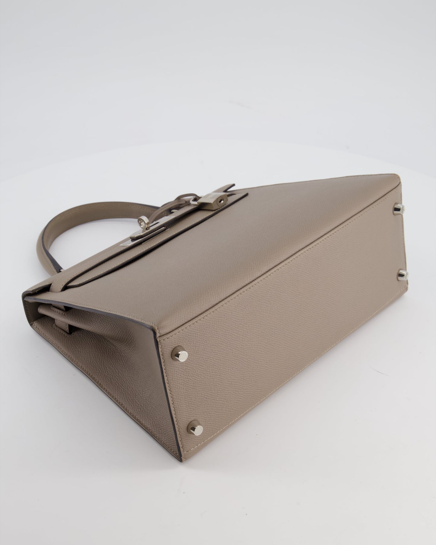 Herm�s Kelly 28 Sellier Bag in Gris Asphalt Epsom Leather with Palladium Hardware
