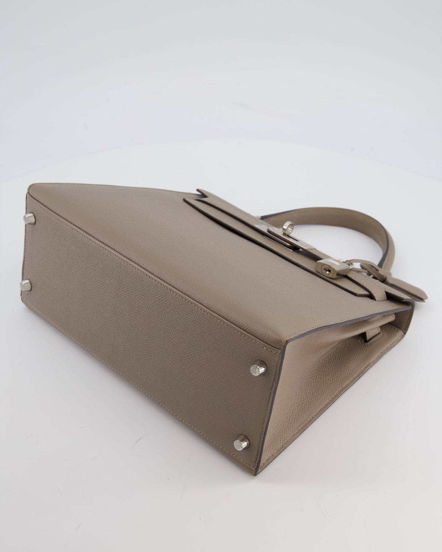 Herm�s Kelly 28 Sellier Bag in Gris Asphalt Epsom Leather with Palladium Hardware