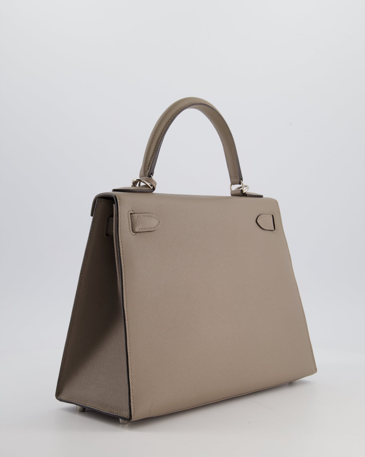 Herm�s Kelly 28 Sellier Bag in Gris Asphalt Epsom Leather with Palladium Hardware