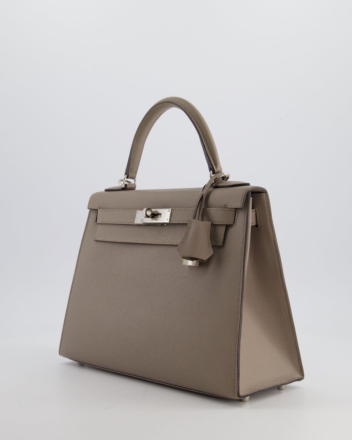 Herm�s Kelly 28 Sellier Bag in Gris Asphalt Epsom Leather with Palladium Hardware
