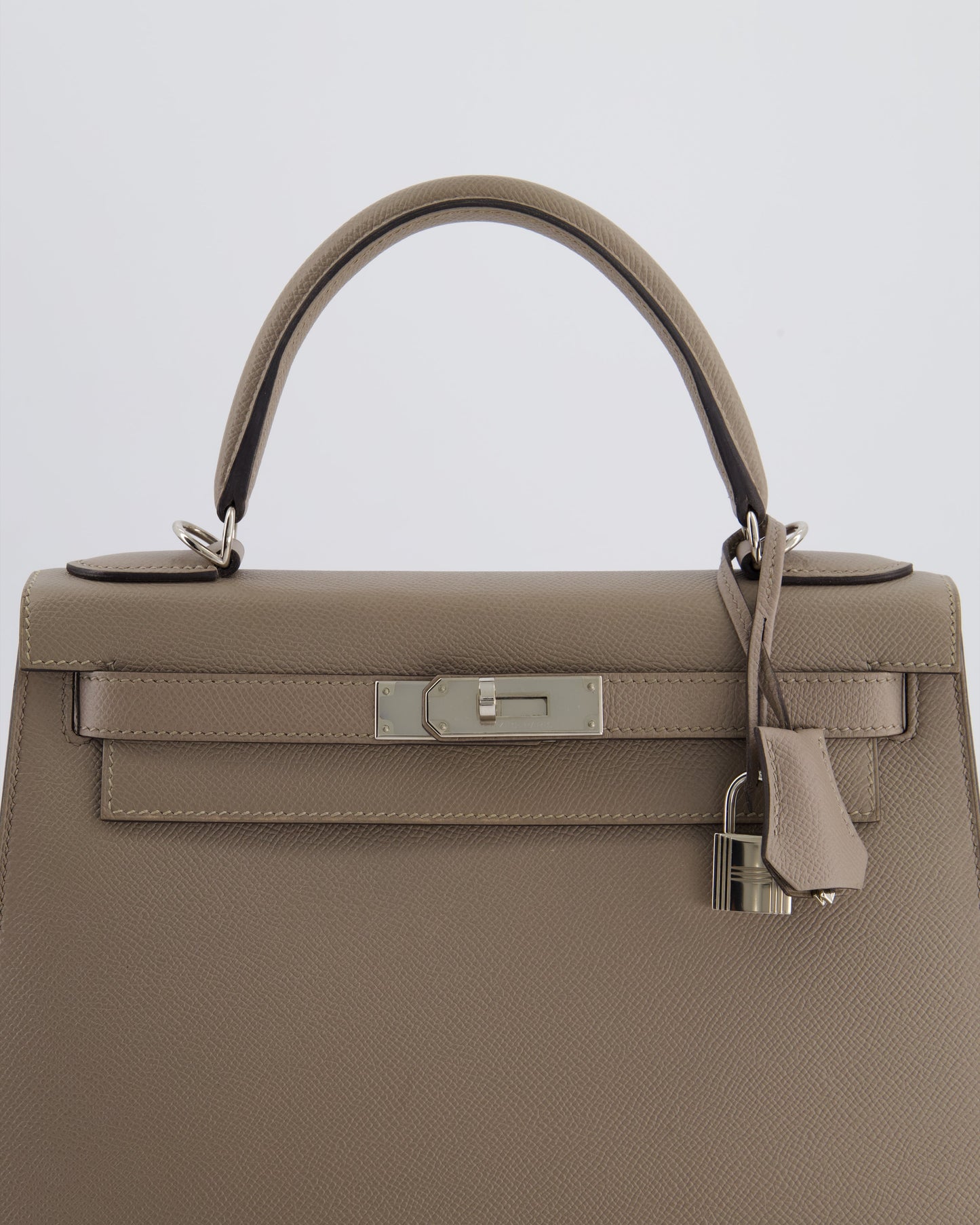 Herm�s Kelly 28 Sellier Bag in Gris Asphalt Epsom Leather with Palladium Hardware